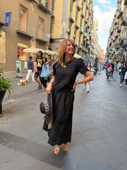 Completo con blusa e gonna elasticata in vita in san gallo Emisphere