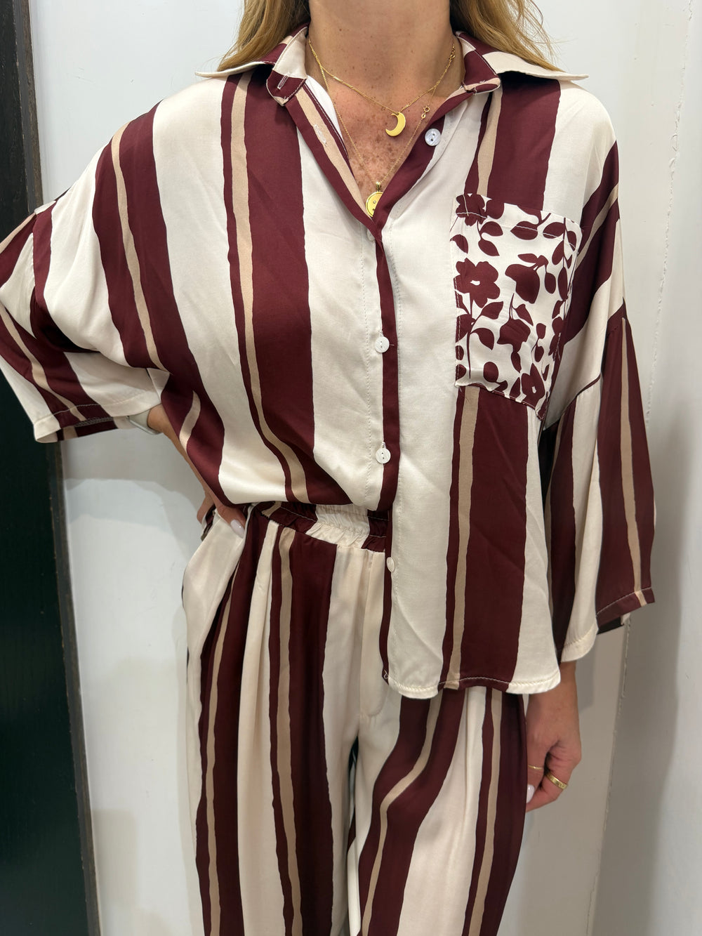 Camicia fantasia rigata Emisphere
