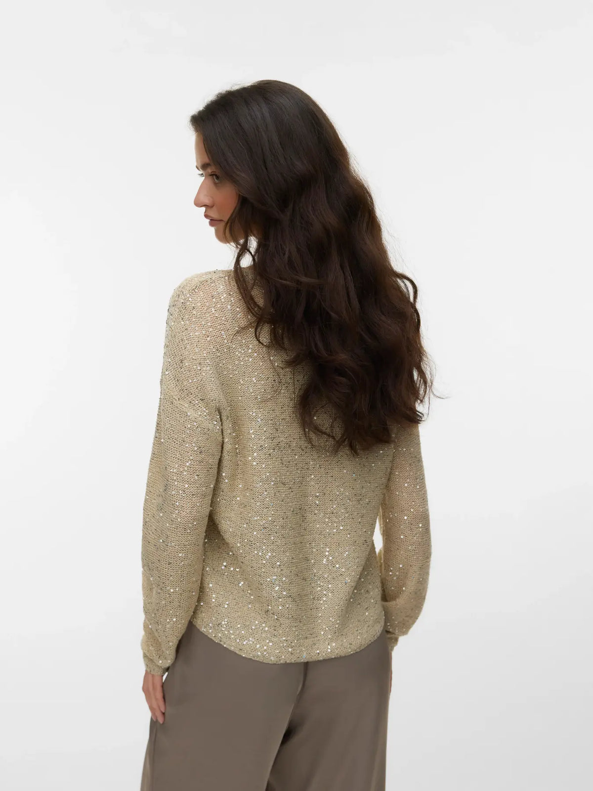 Maglia scollo a V in con paillettes Vero Moda