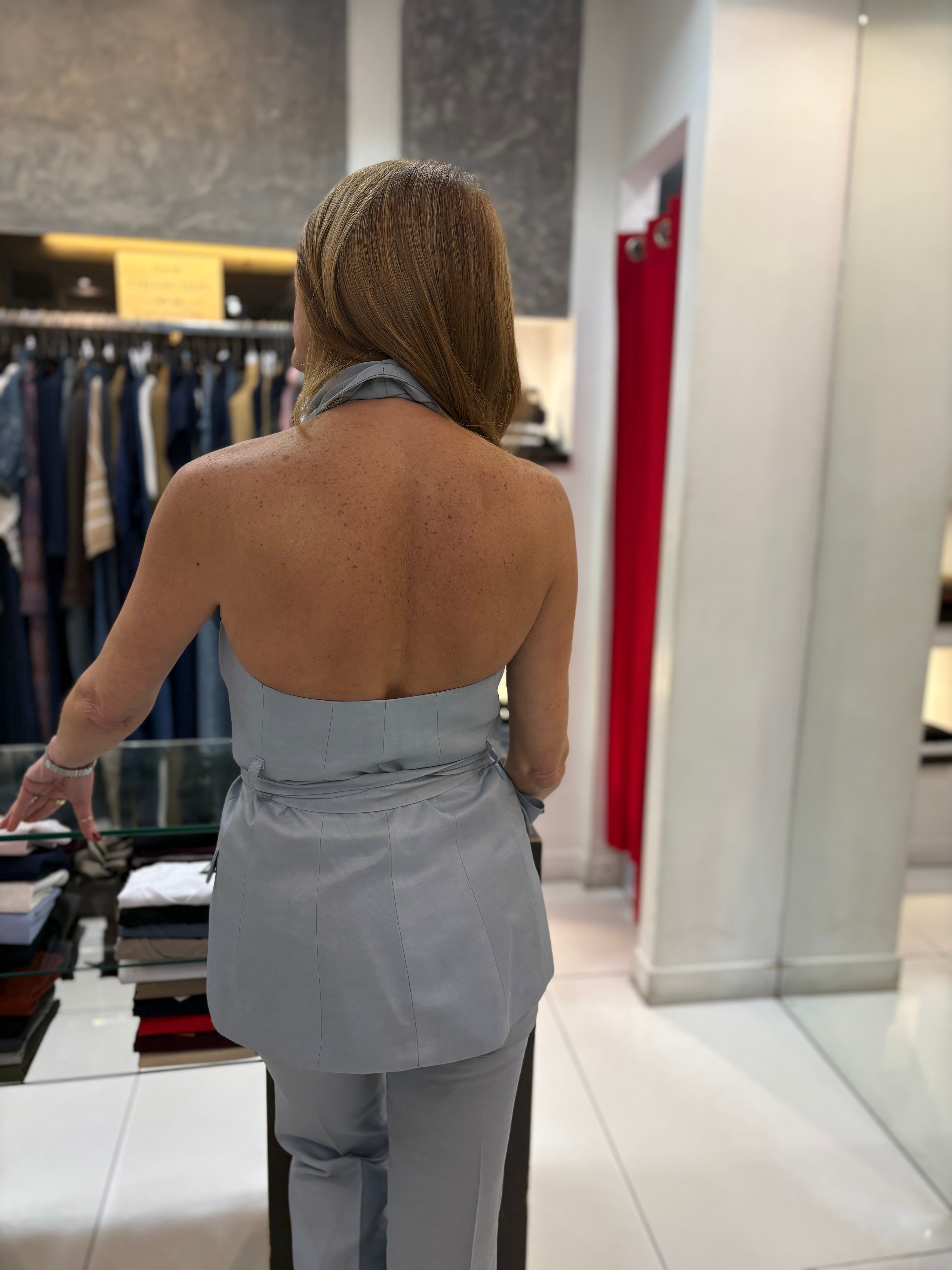 Gilet scollato con cintura Kaos Donna
