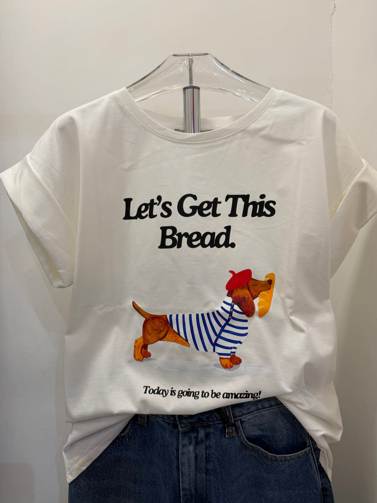 T-shirt con stampa in cotone “Bassotto Bread” Emisphere