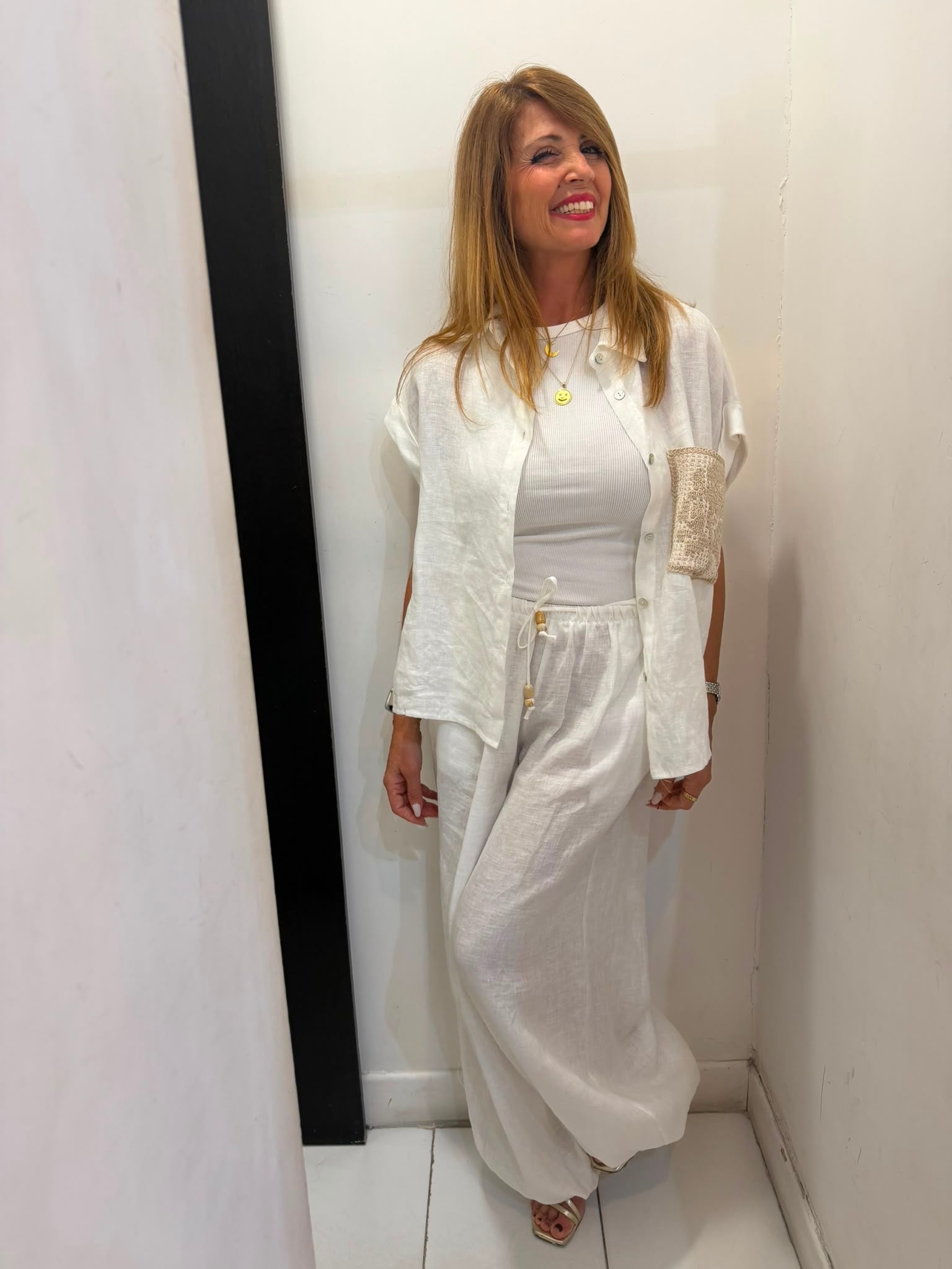 Pantalone in lino con coulisse Emisphere