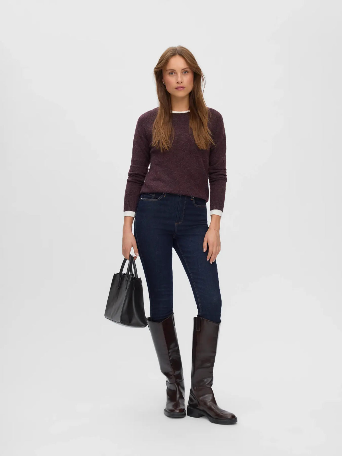 Maglia girocollo in maglia con polsini a costine Vero Moda