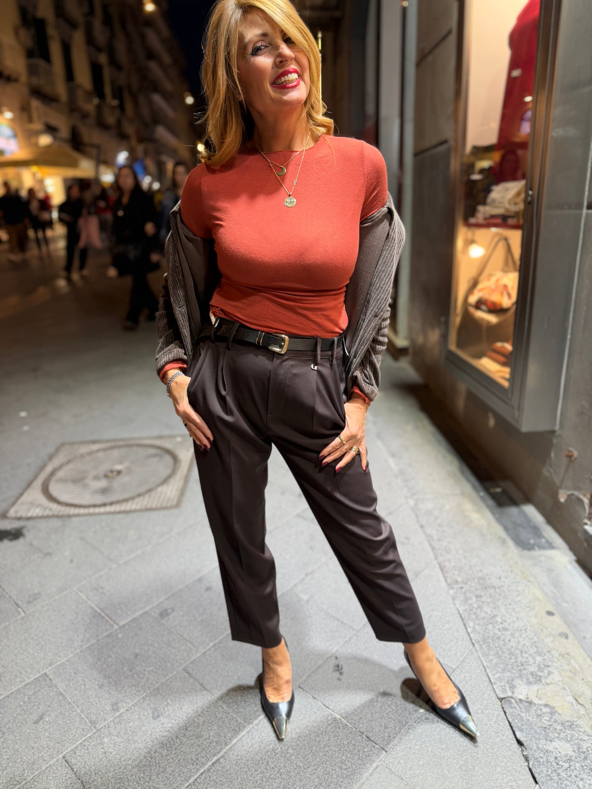 Pantalone in cotone con cintura di dotazione Dixie