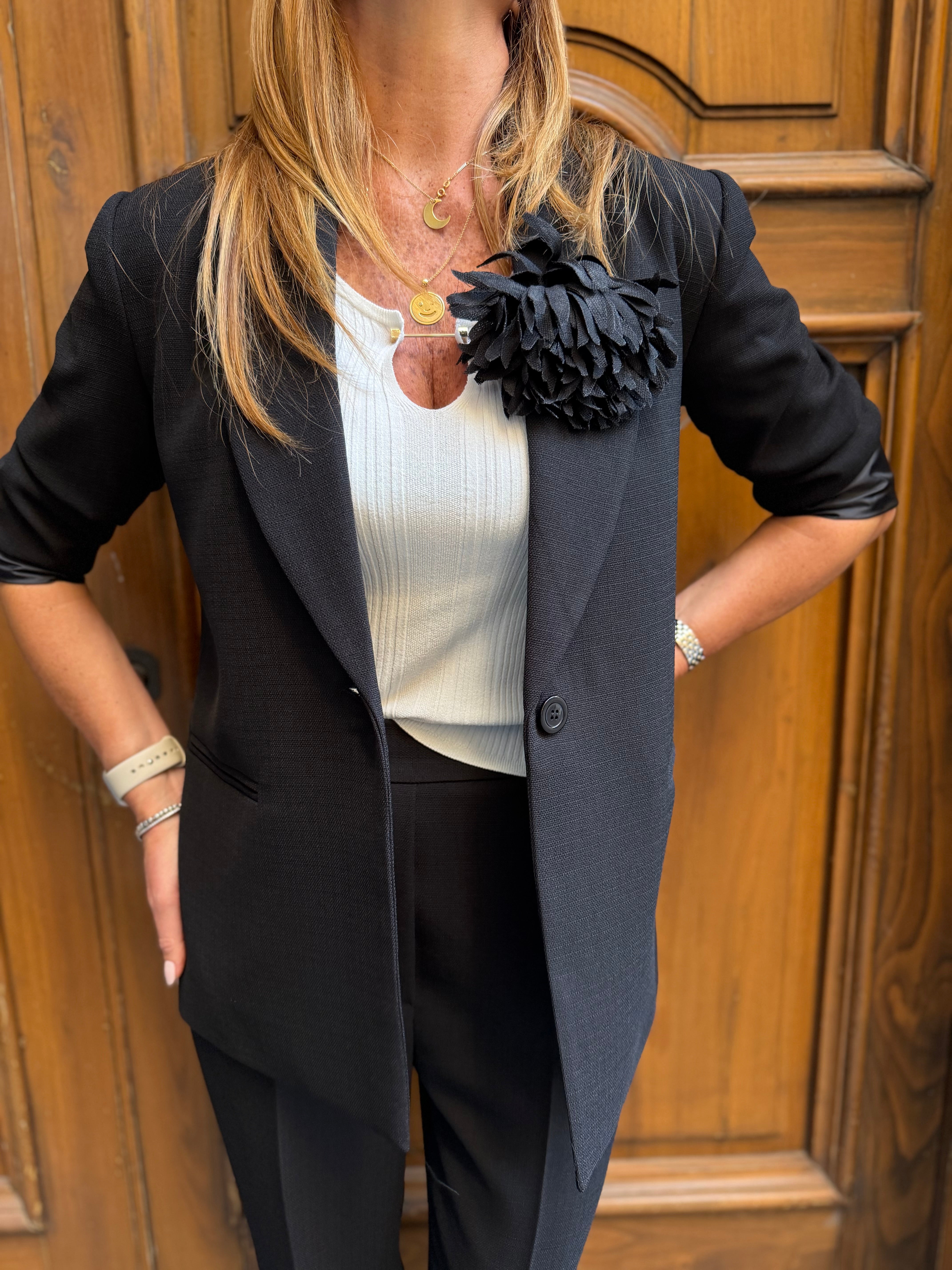 Giacca blazer con fiore applicato Imperial