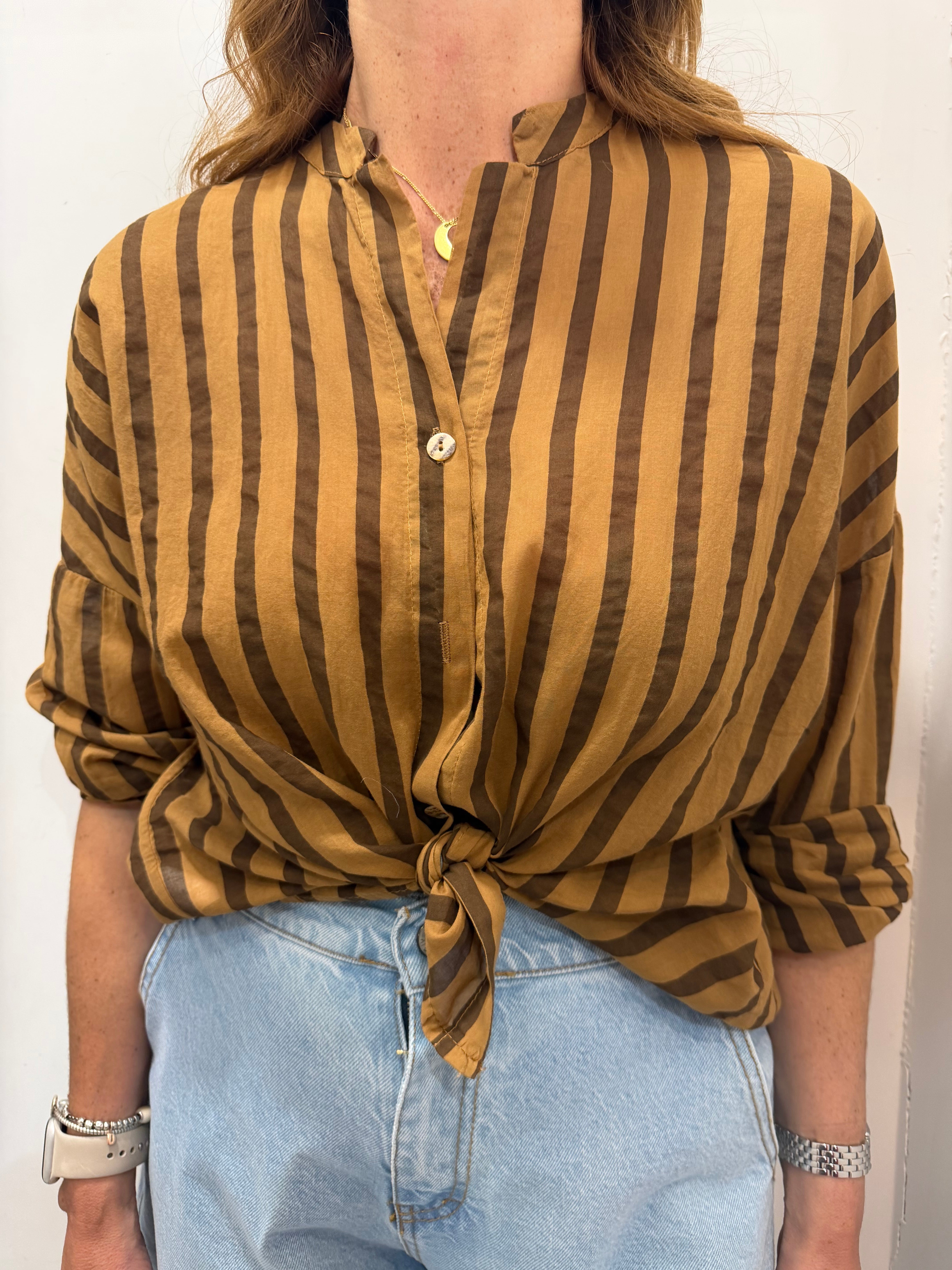 Camicia rigata in mussola Emisphere ￼