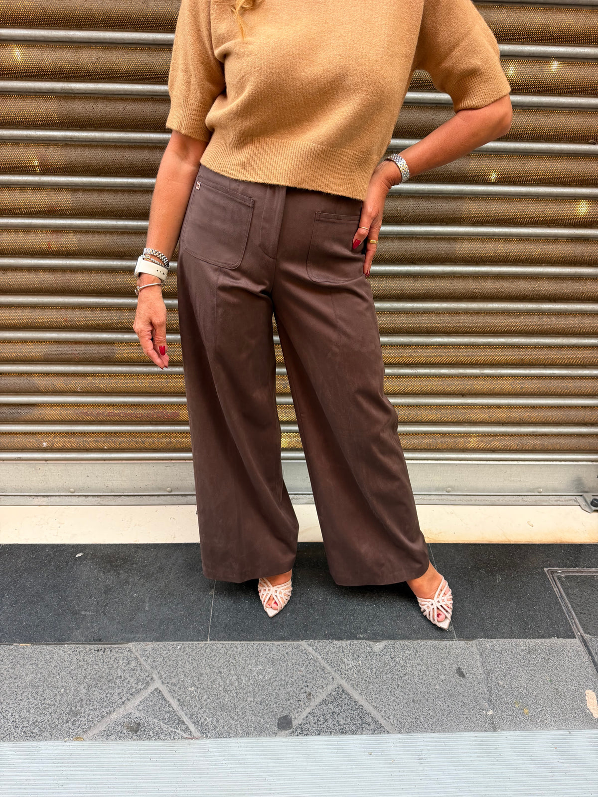 Pantalone in suede Manila Grace