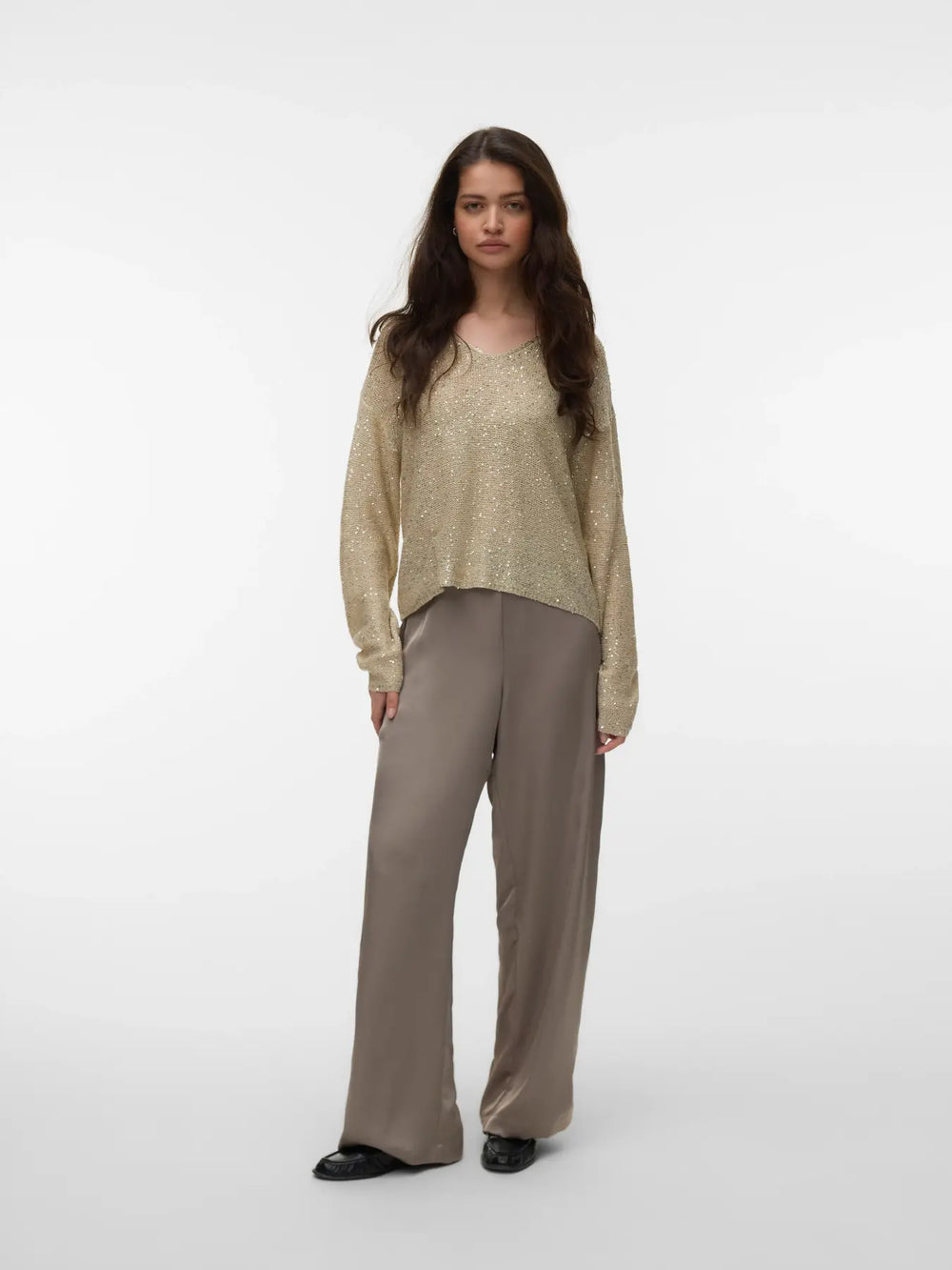 Maglia scollo a V in con paillettes Vero Moda