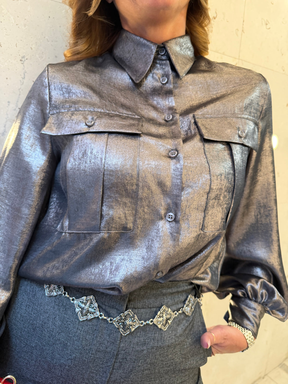 Camicia effetto spalmato Hanita