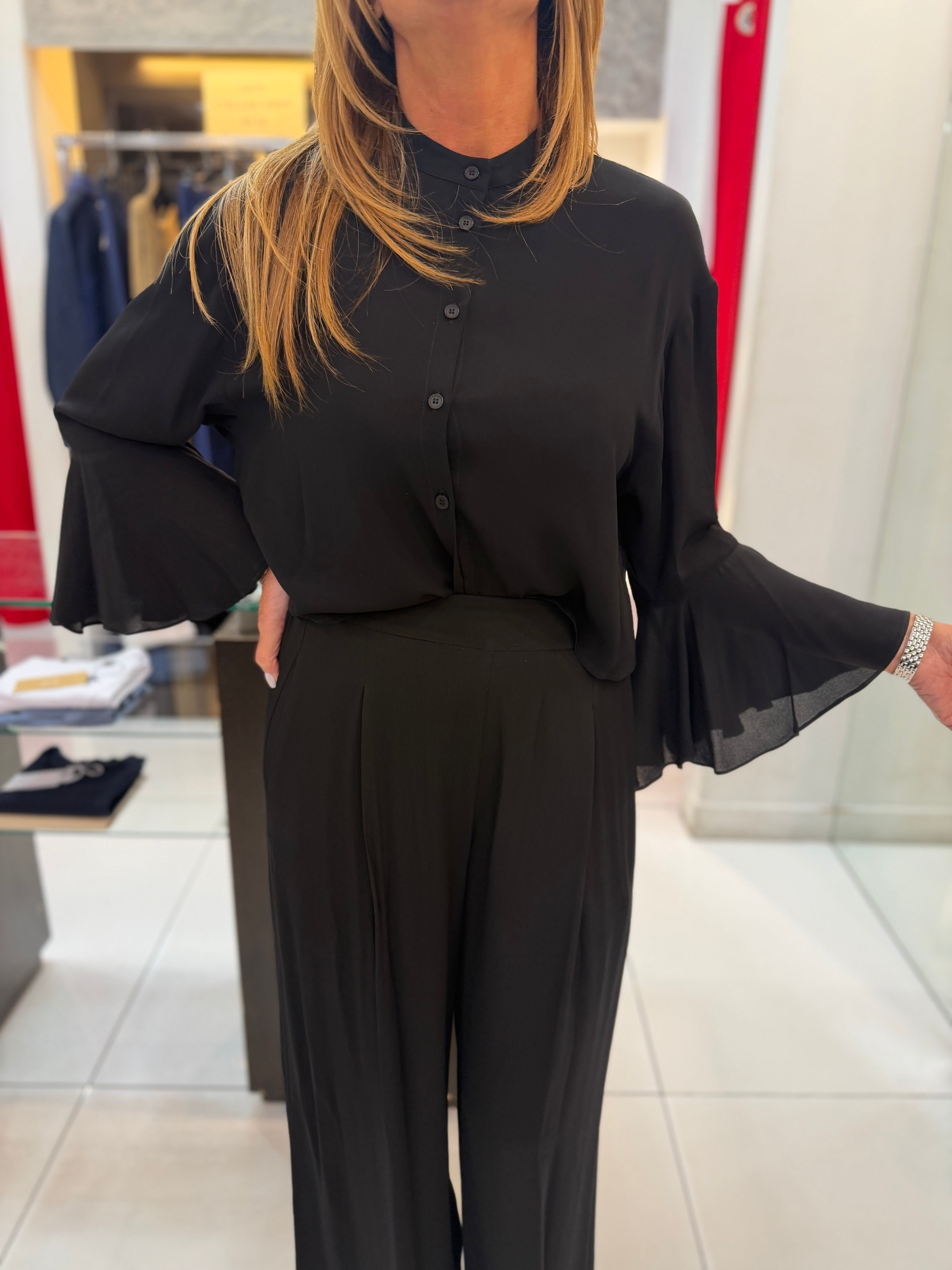 Camicia con rush tessuto fluido Kaos Donna