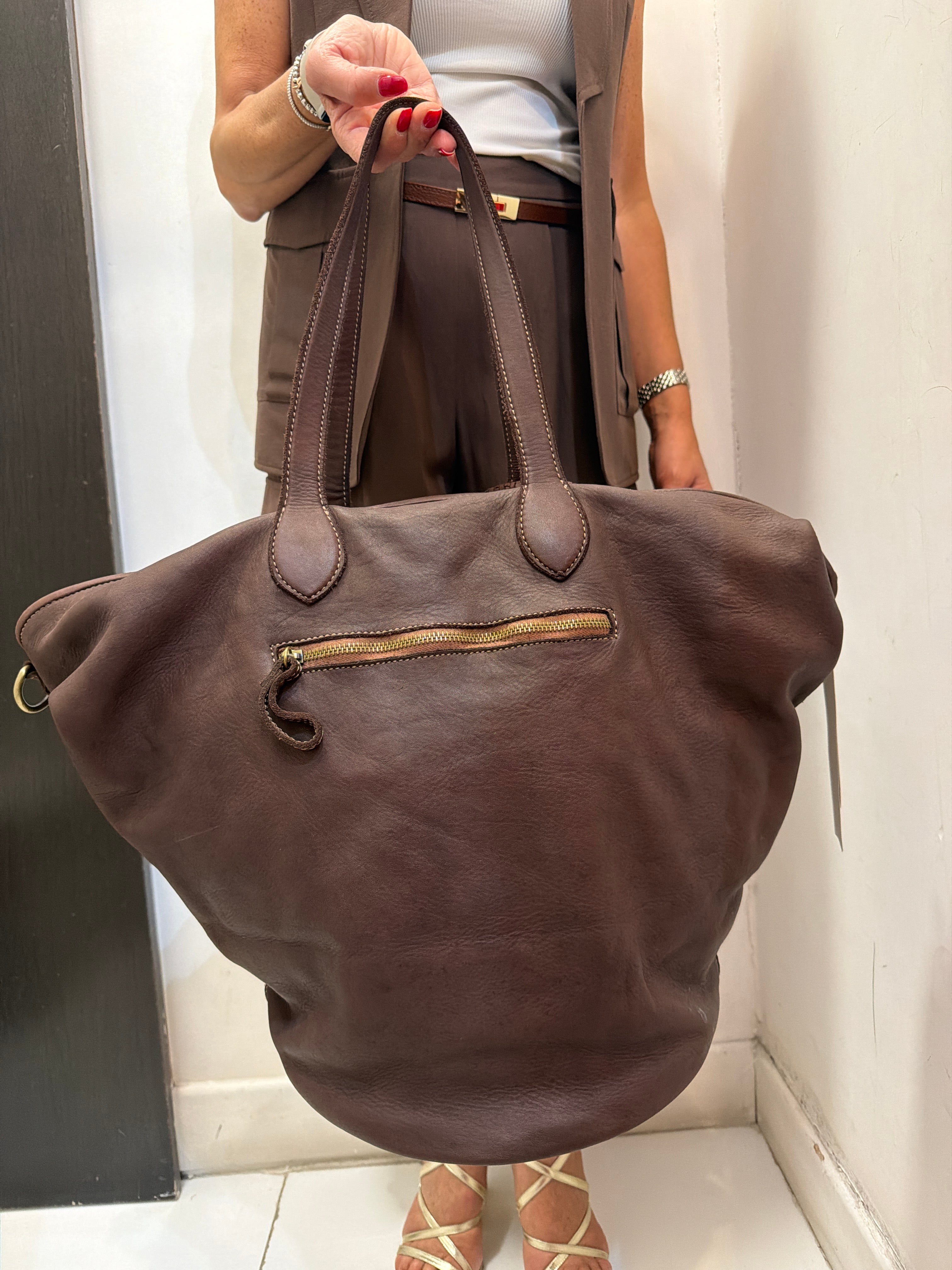 Borsa in pelle intrecciata Emisphere