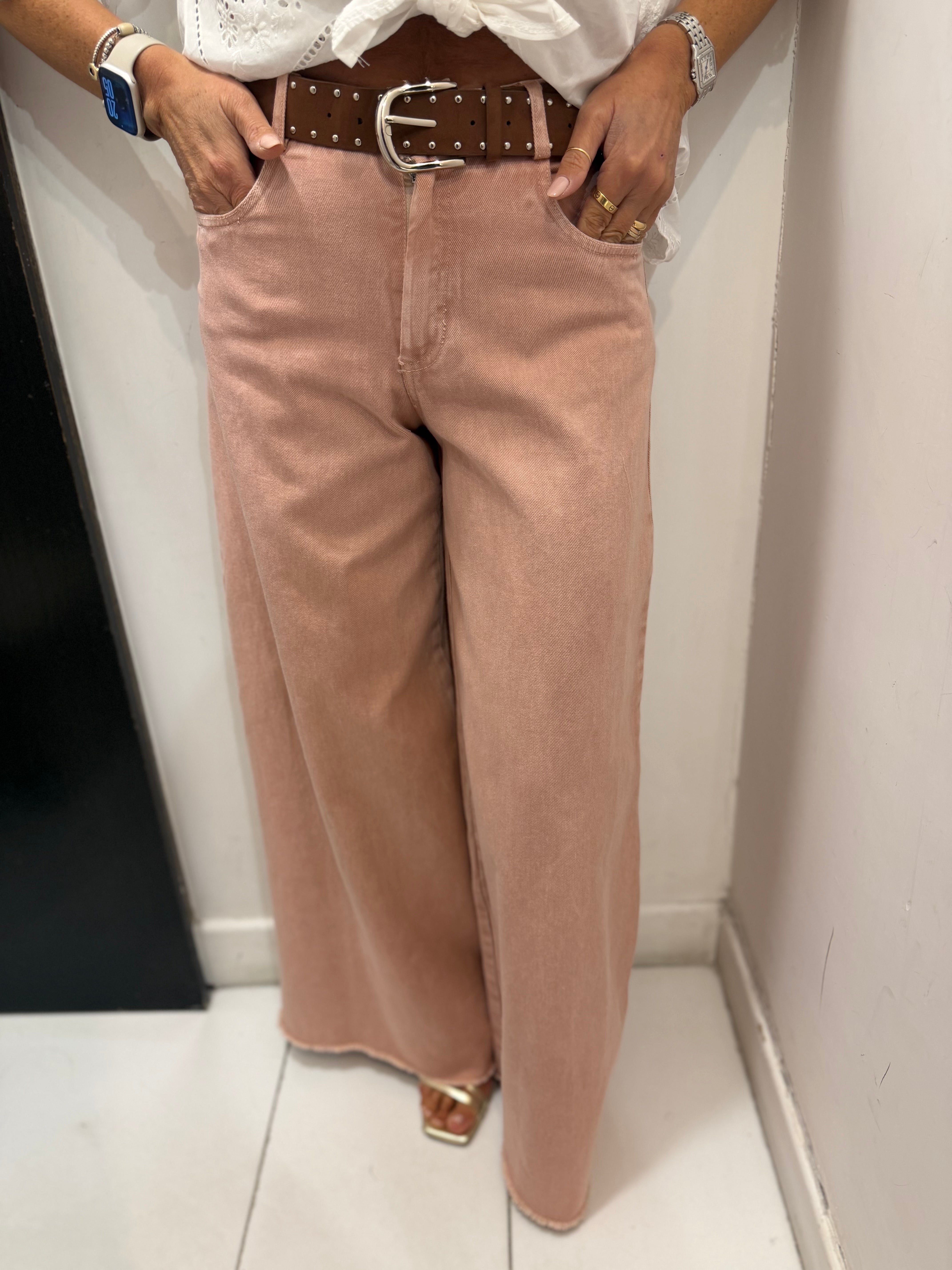Jeans palazzo con cintura Emisphere