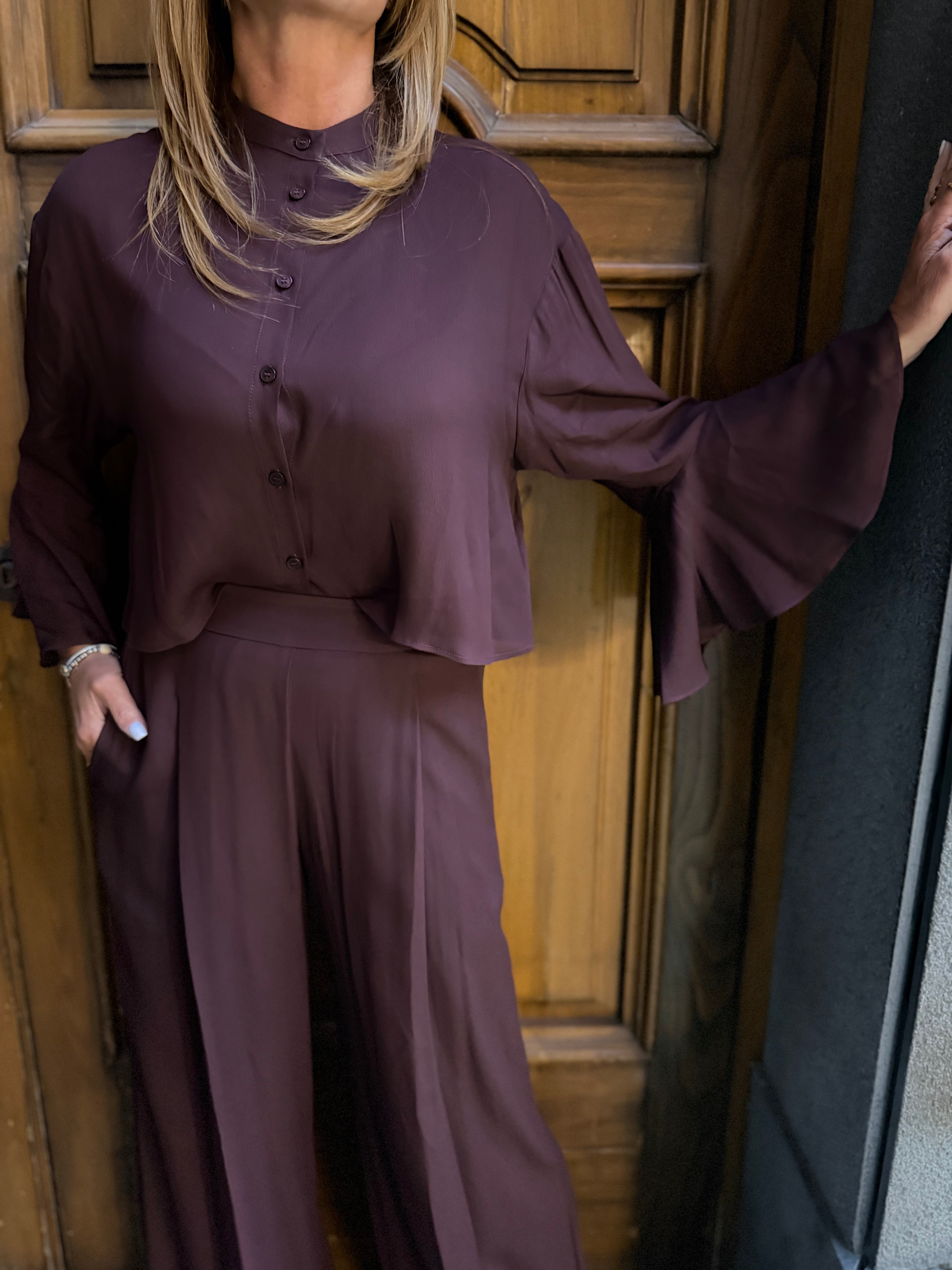 Camicia con rush tessuto fluido Kaos Donna