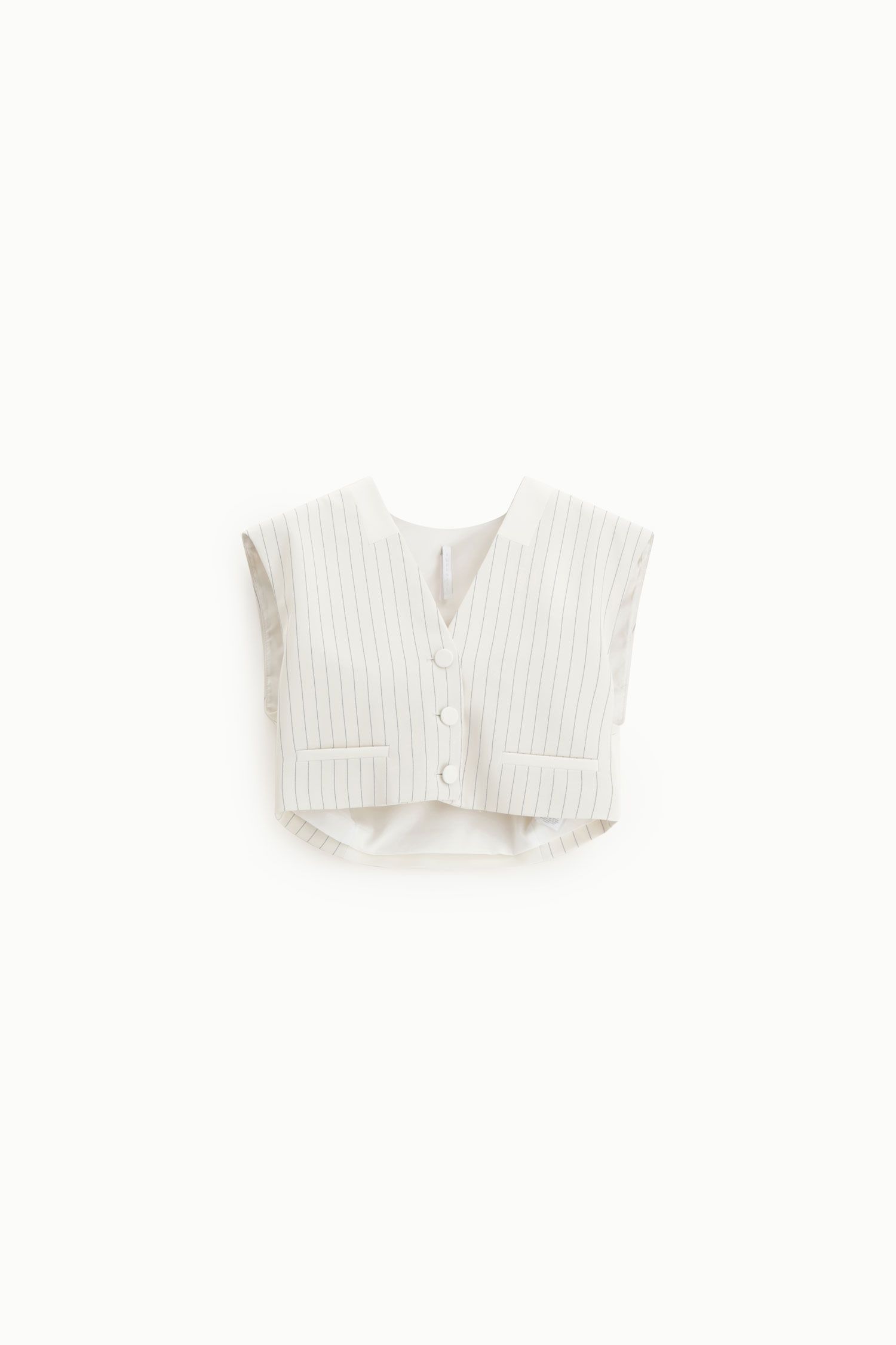 Gilet corto a righe con abbottonatura frontale Imperial