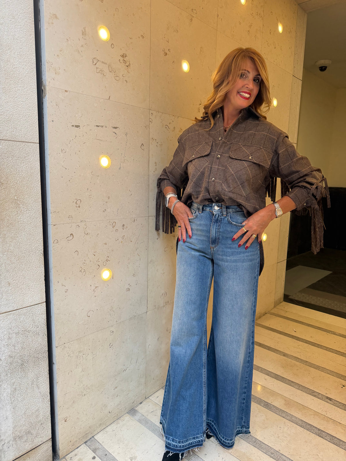 Camicia in lana con frange Icona