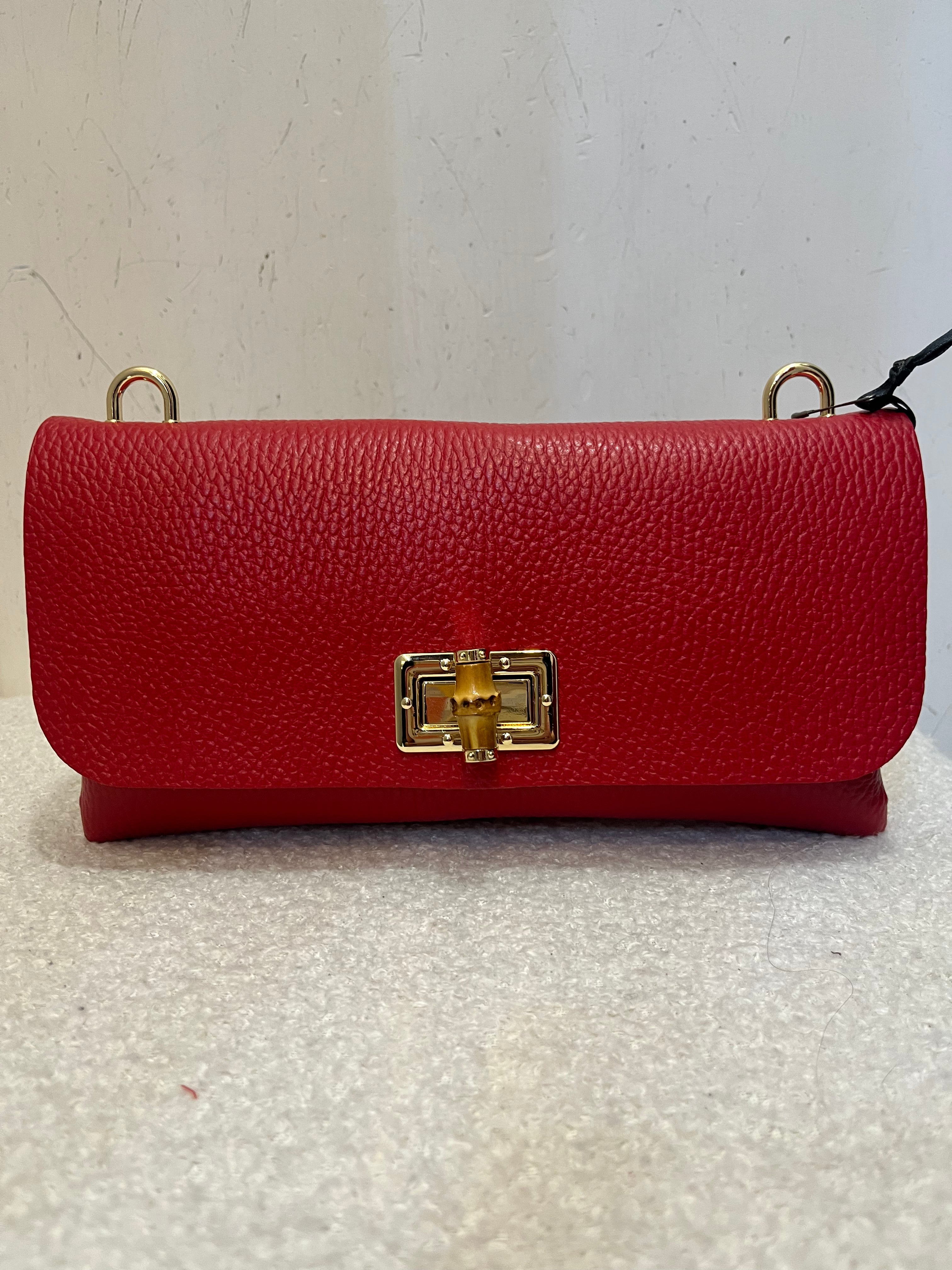 Pochette con Alamari Bambù e tracolla Catena oro