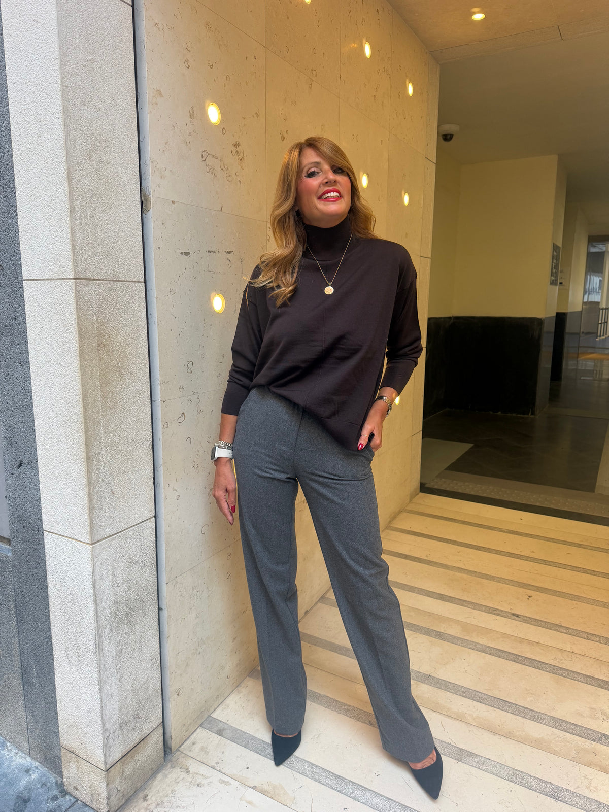 Pantalone in lana dritto Kaos Collection