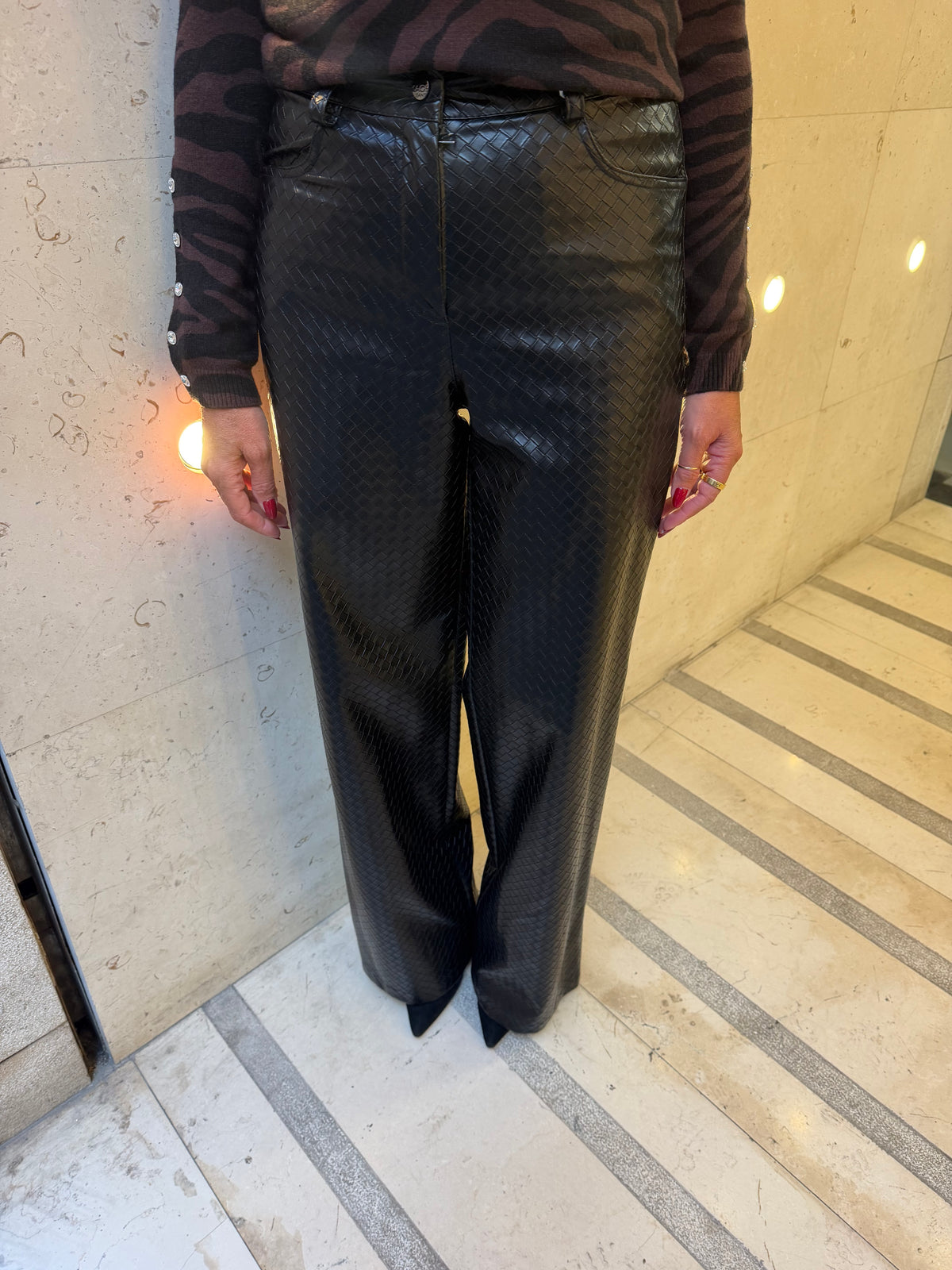 Pantalone effetto intrecciato Kaos Jeans