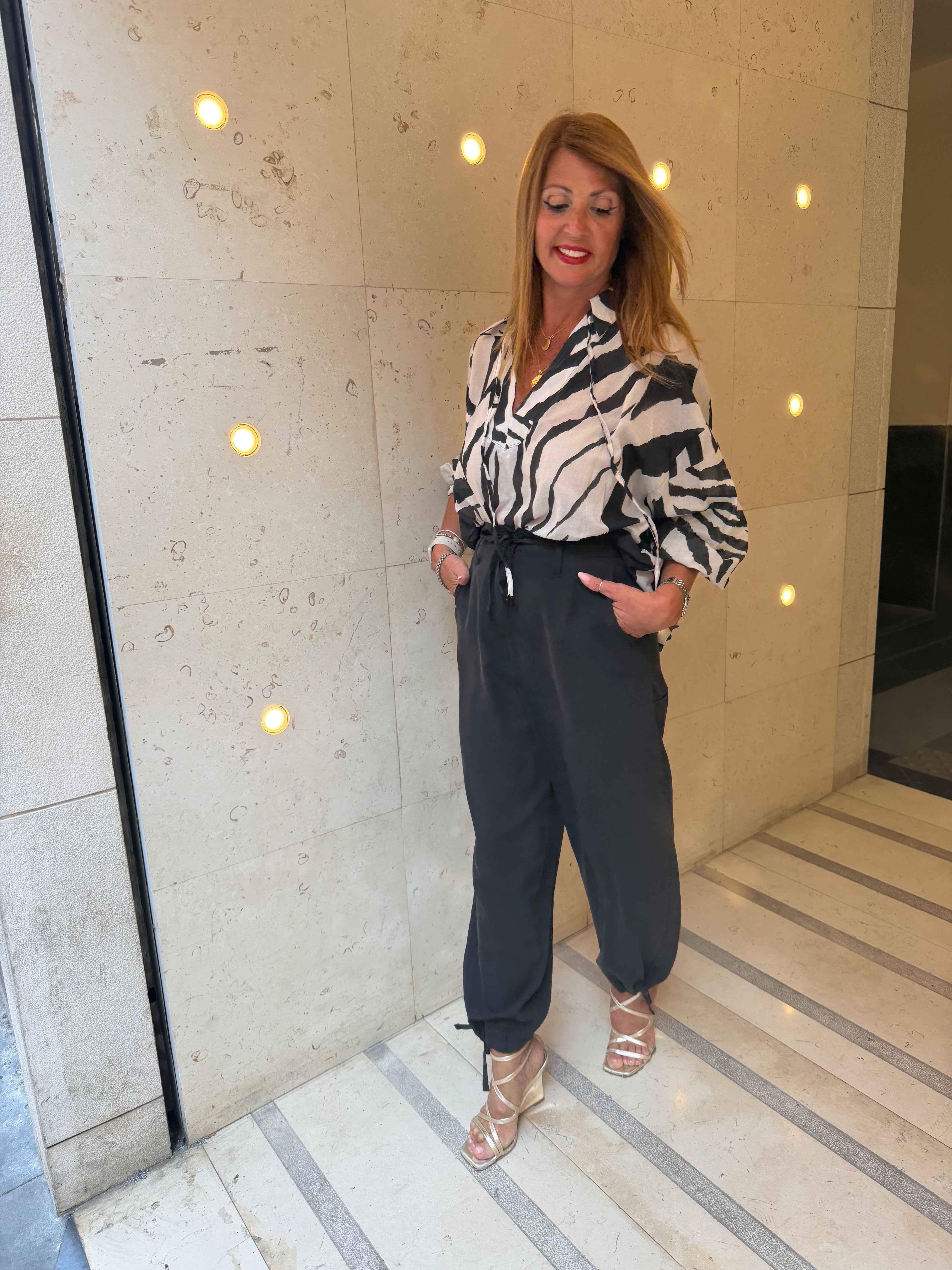 Pantalone con laccio alla caviglia Kaos Jeans