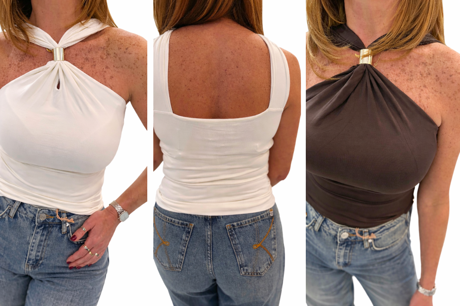 Top scollo halter Kaos Jeans