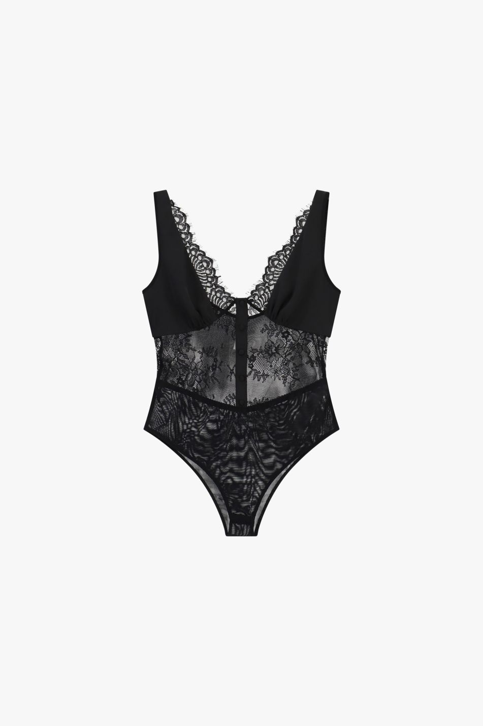 Body con scollo a V e inserti in pizzo Imperial