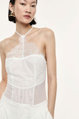 Body con spalline sottili e scollo all'americana Imperial