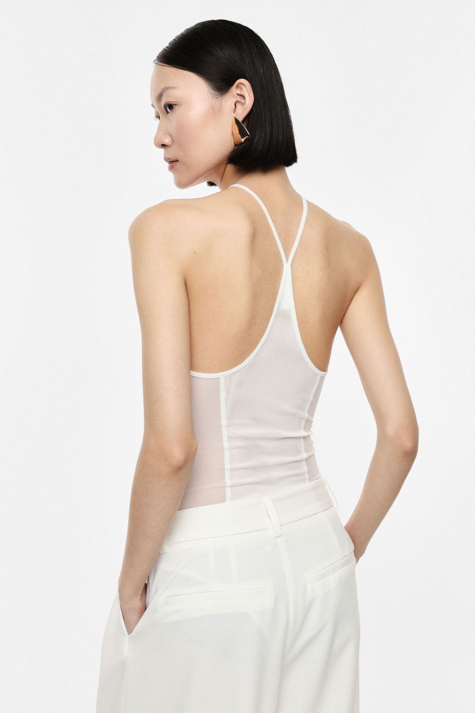 Body con spalline sottili e scollo all'americana Imperial