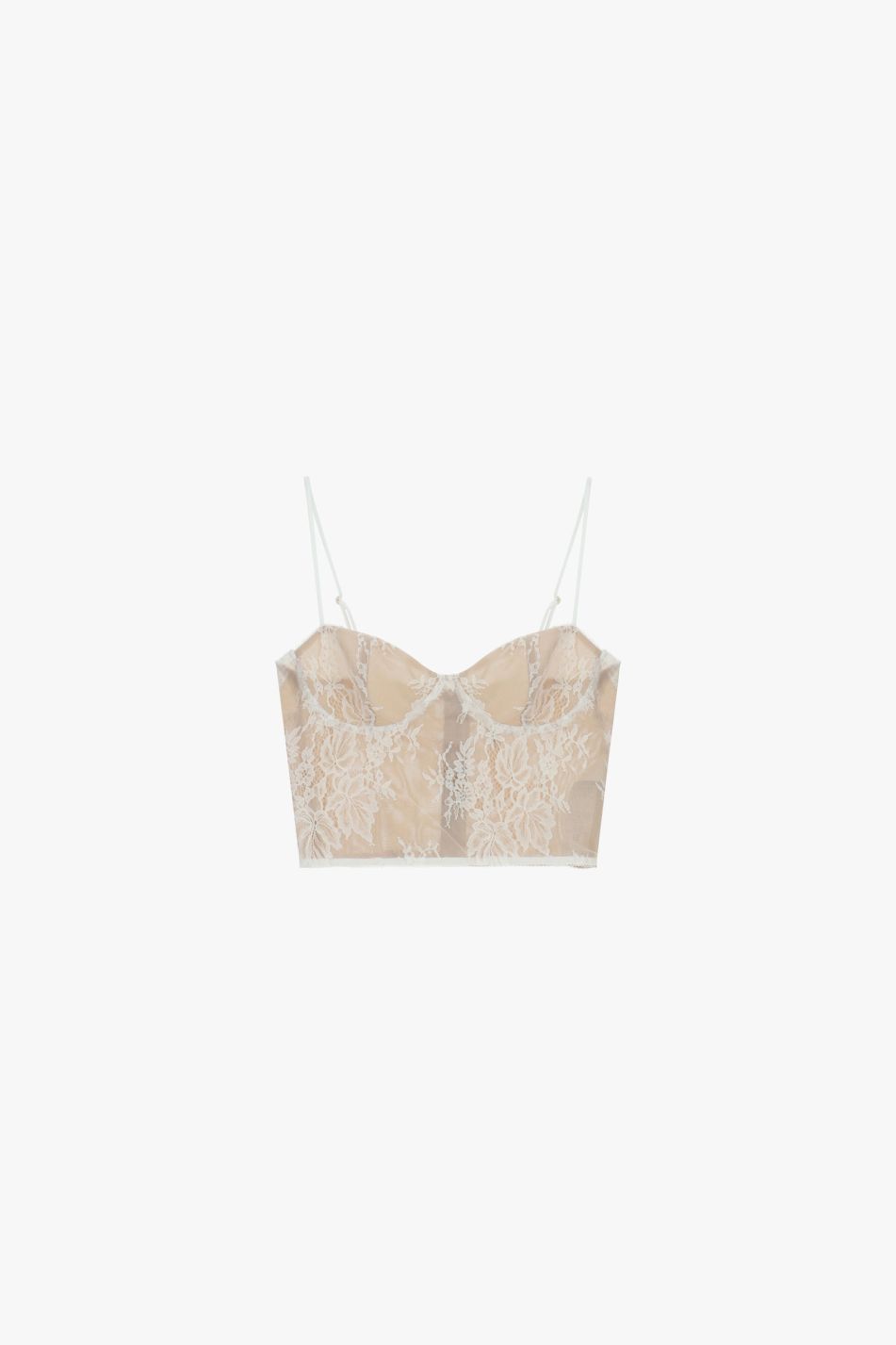 Top cropped con spalline e ricamo floreale Imperial
