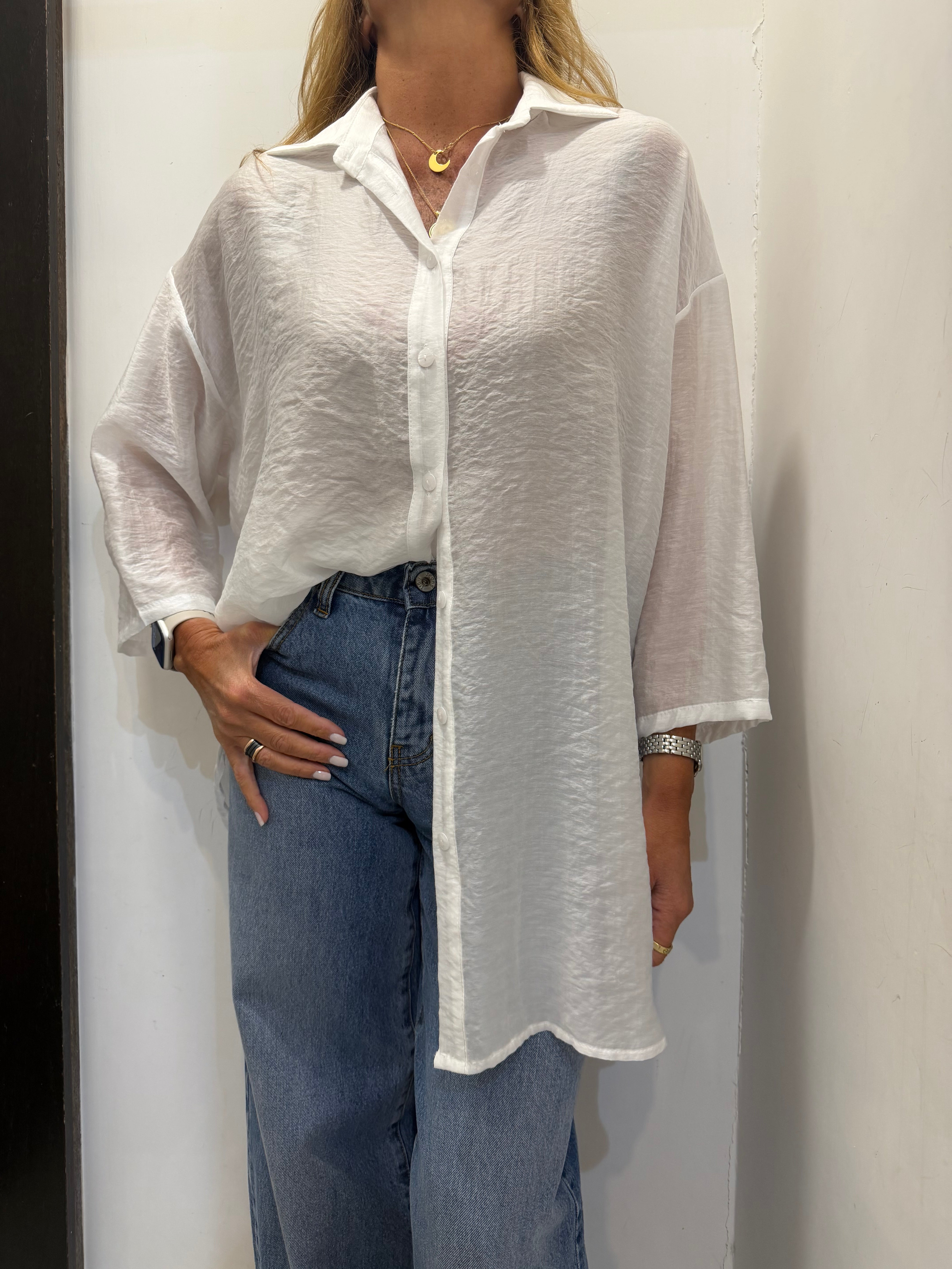 Maxi camicione con patchwork sul retro Emisphere