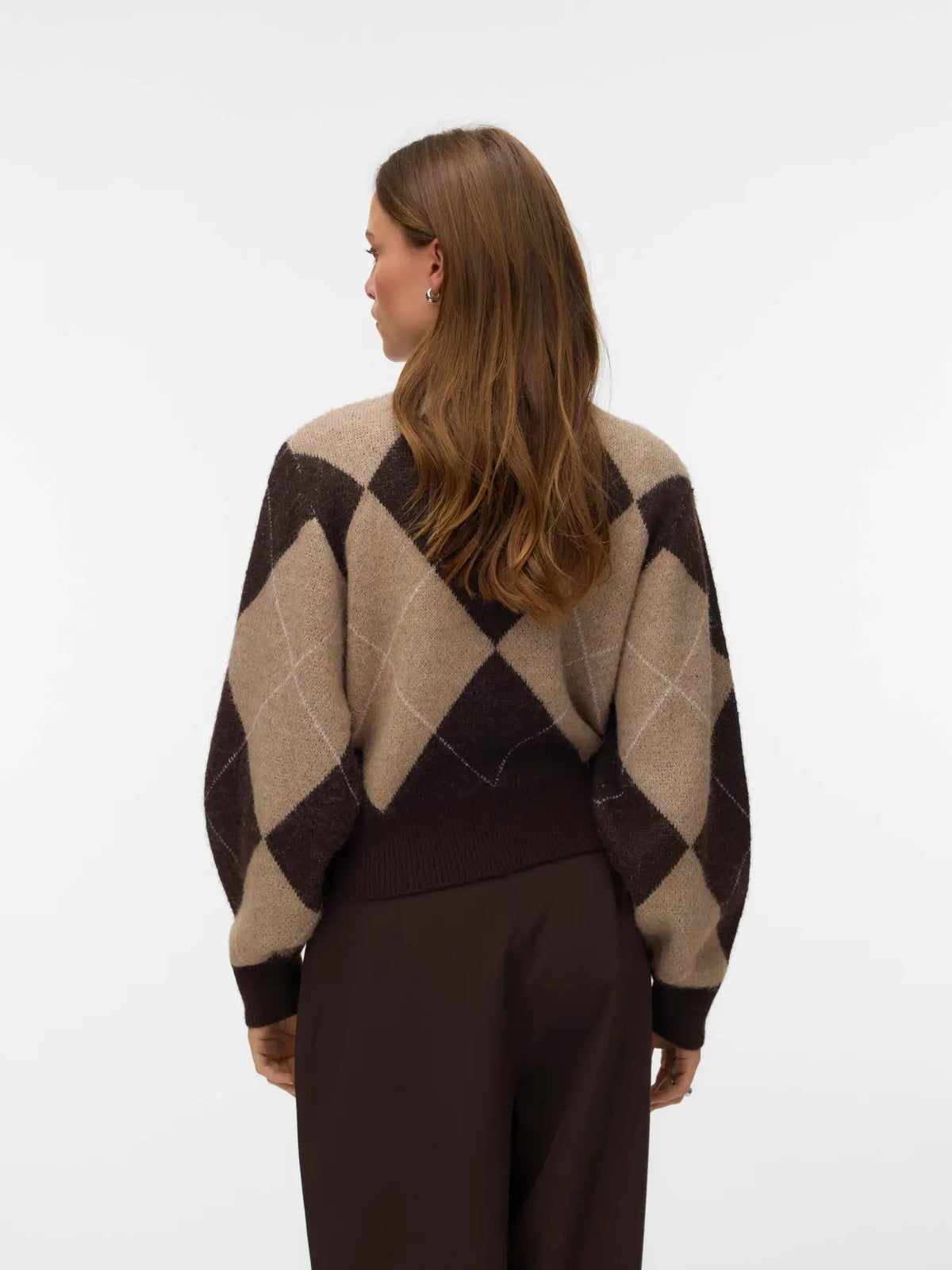 Maglia dolcevita con maniche a palloncino e dettagli jacquard vero moda