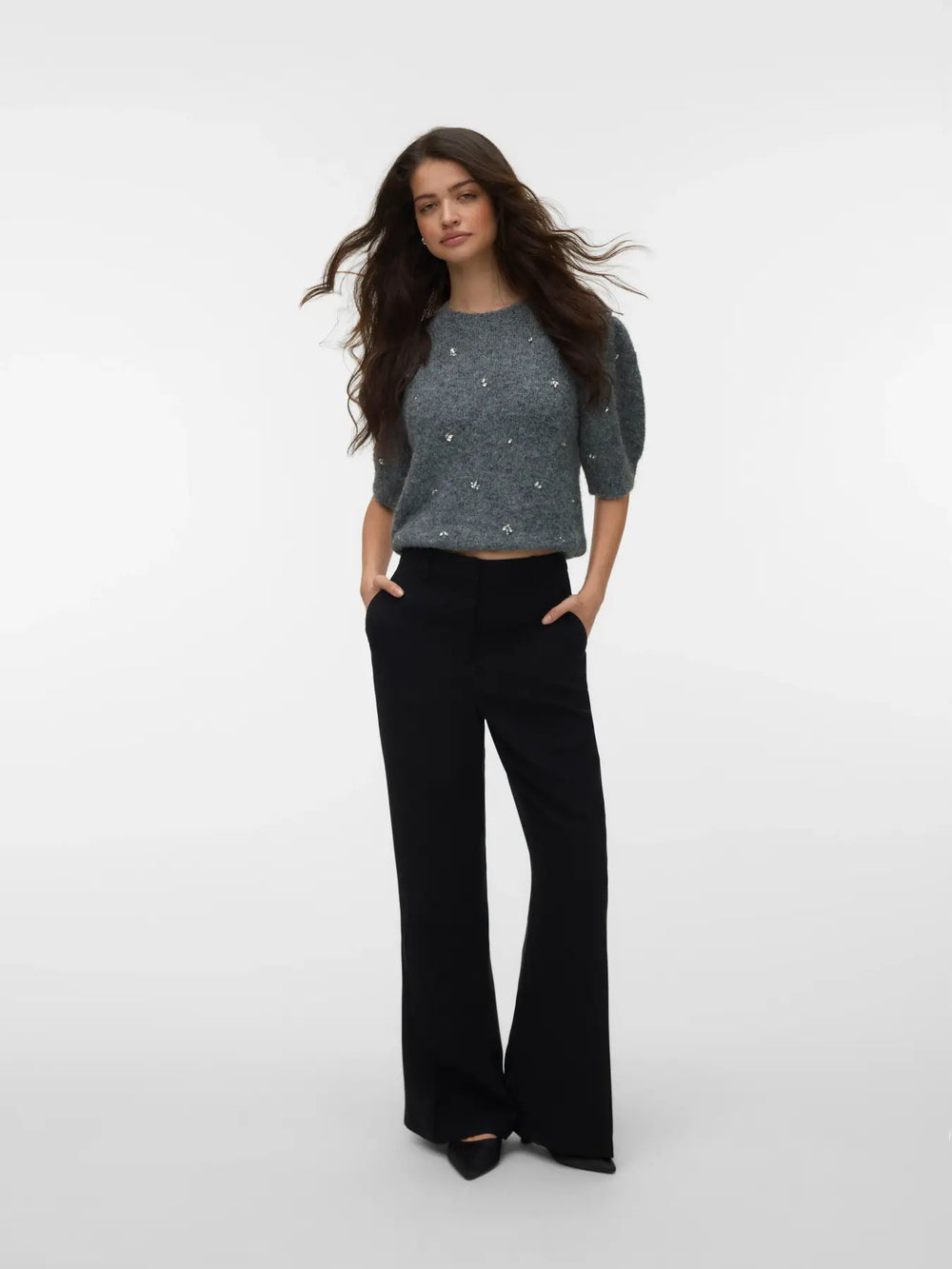Maglia con maniche a palloncino e perle Vero Moda