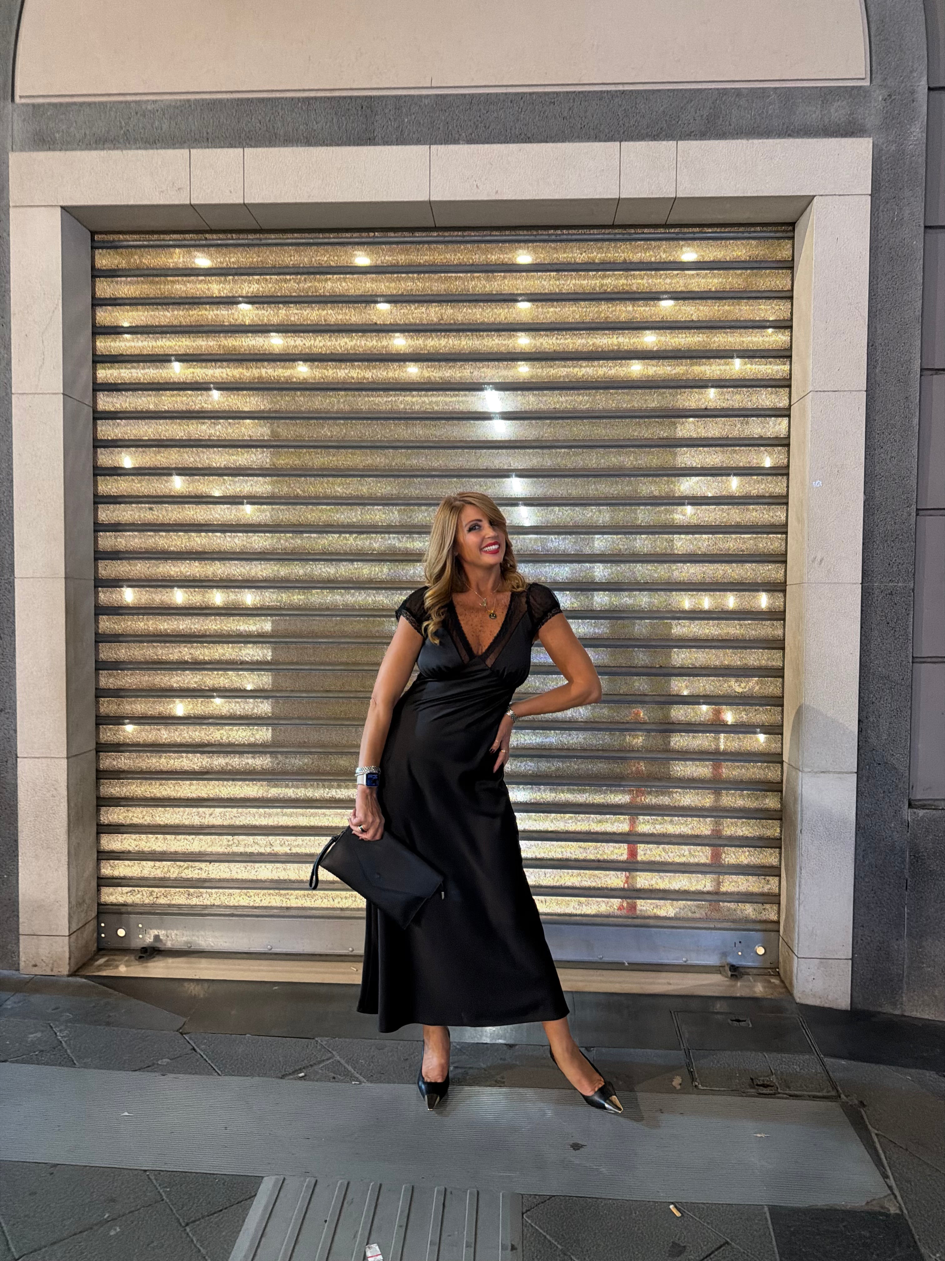 Abito midi con maniche in tulle a pois IMPERIAL