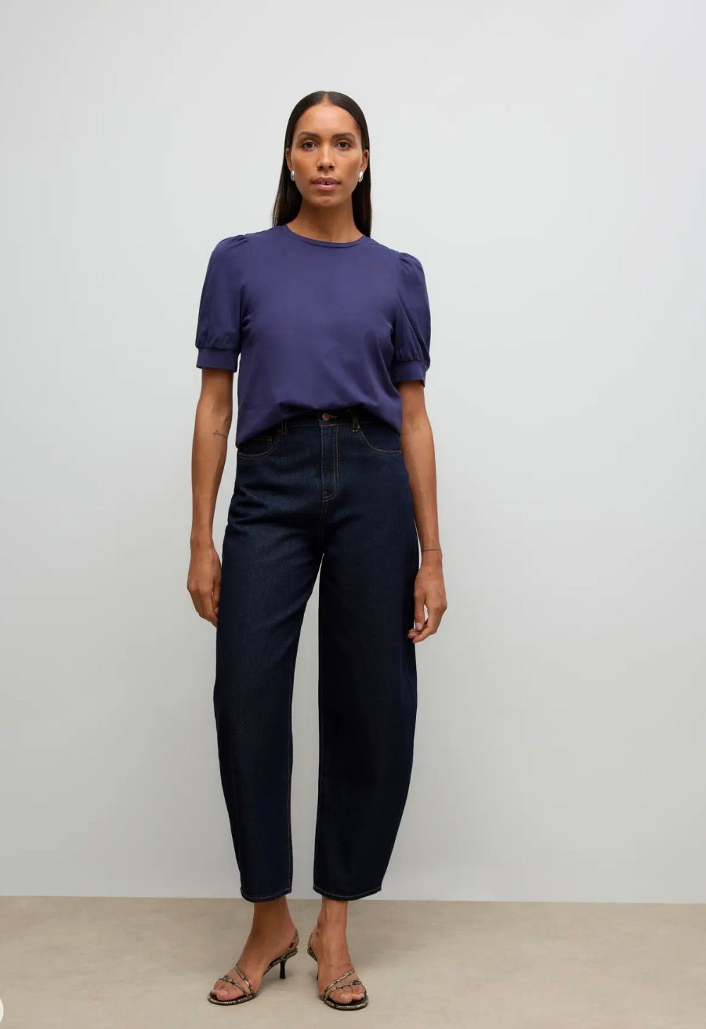 T-shirt con maniche a sbuffo Vero Moda