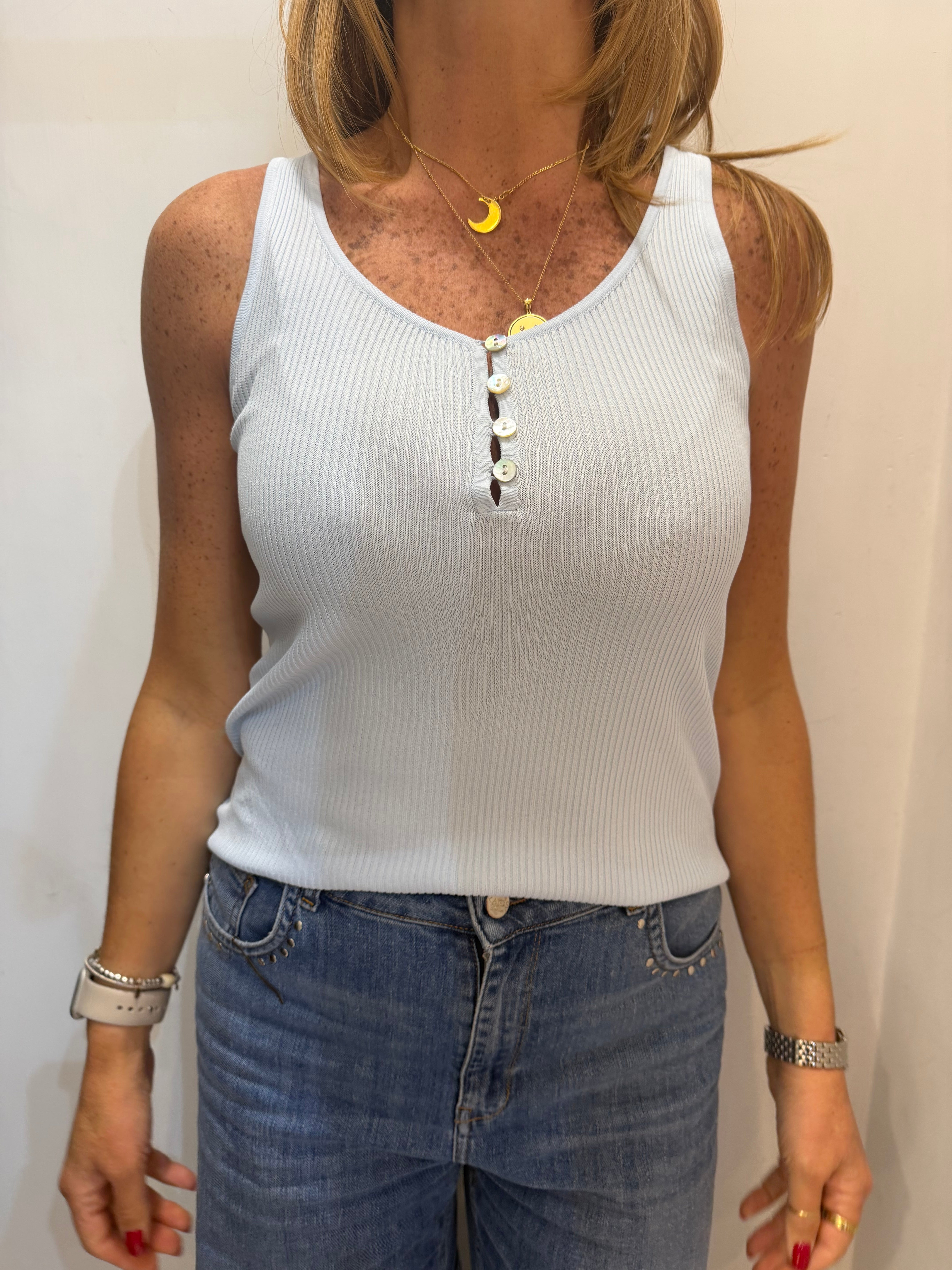 Canotta in maglia a costine con bottoni Imperial