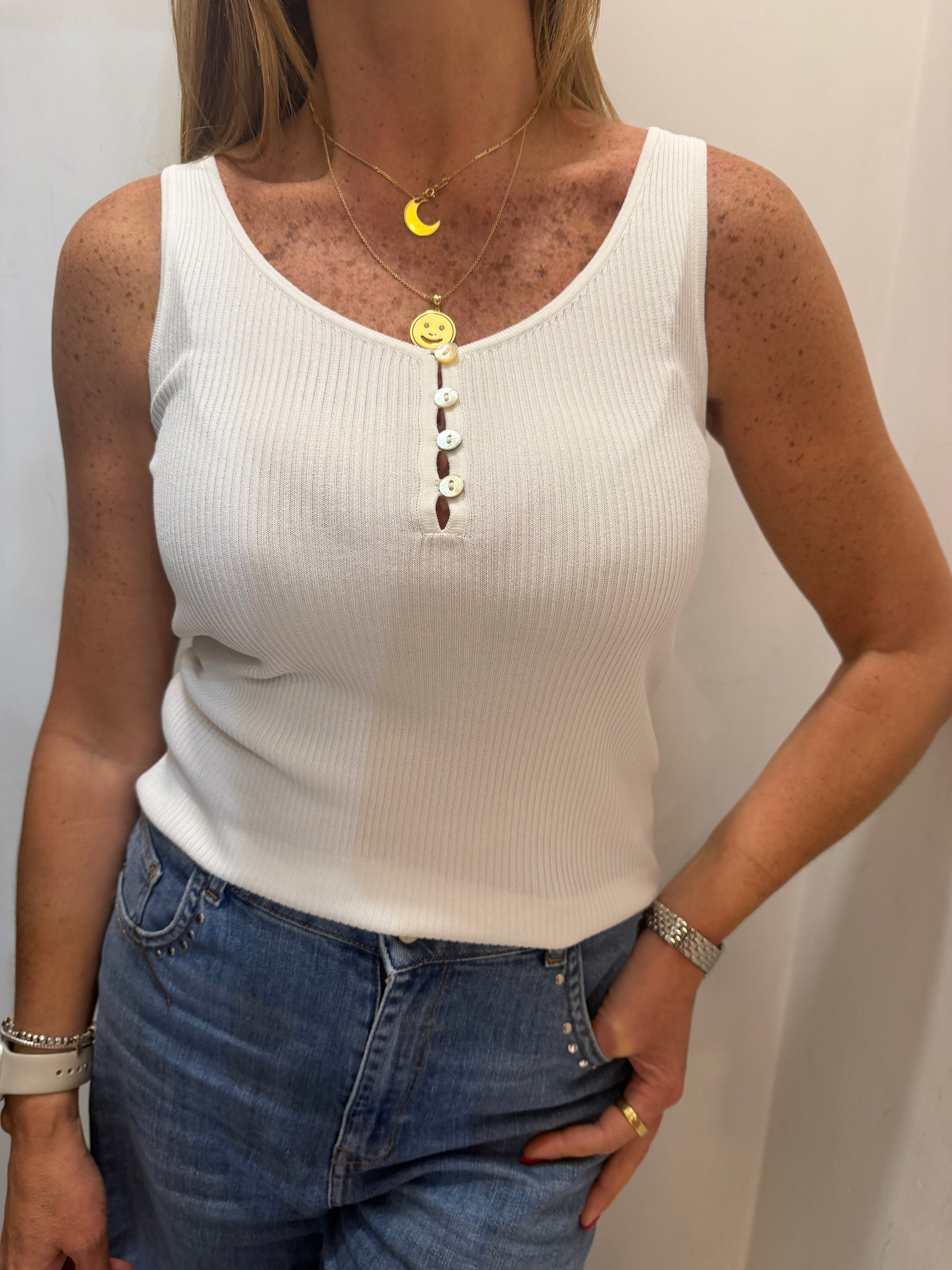 Canotta in maglia a costine con bottoni Imperial