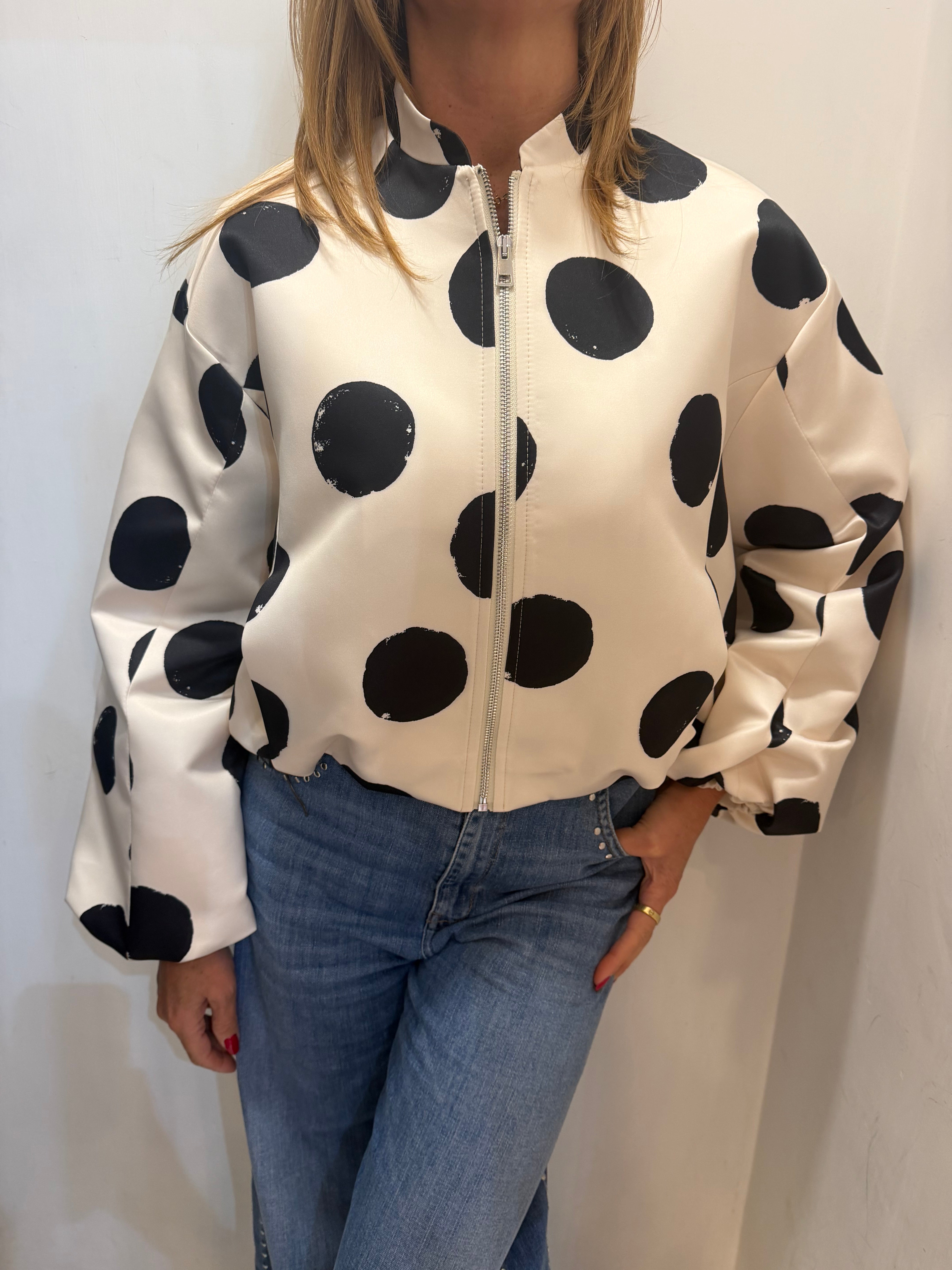 Bomber a pois in satin Imperial
