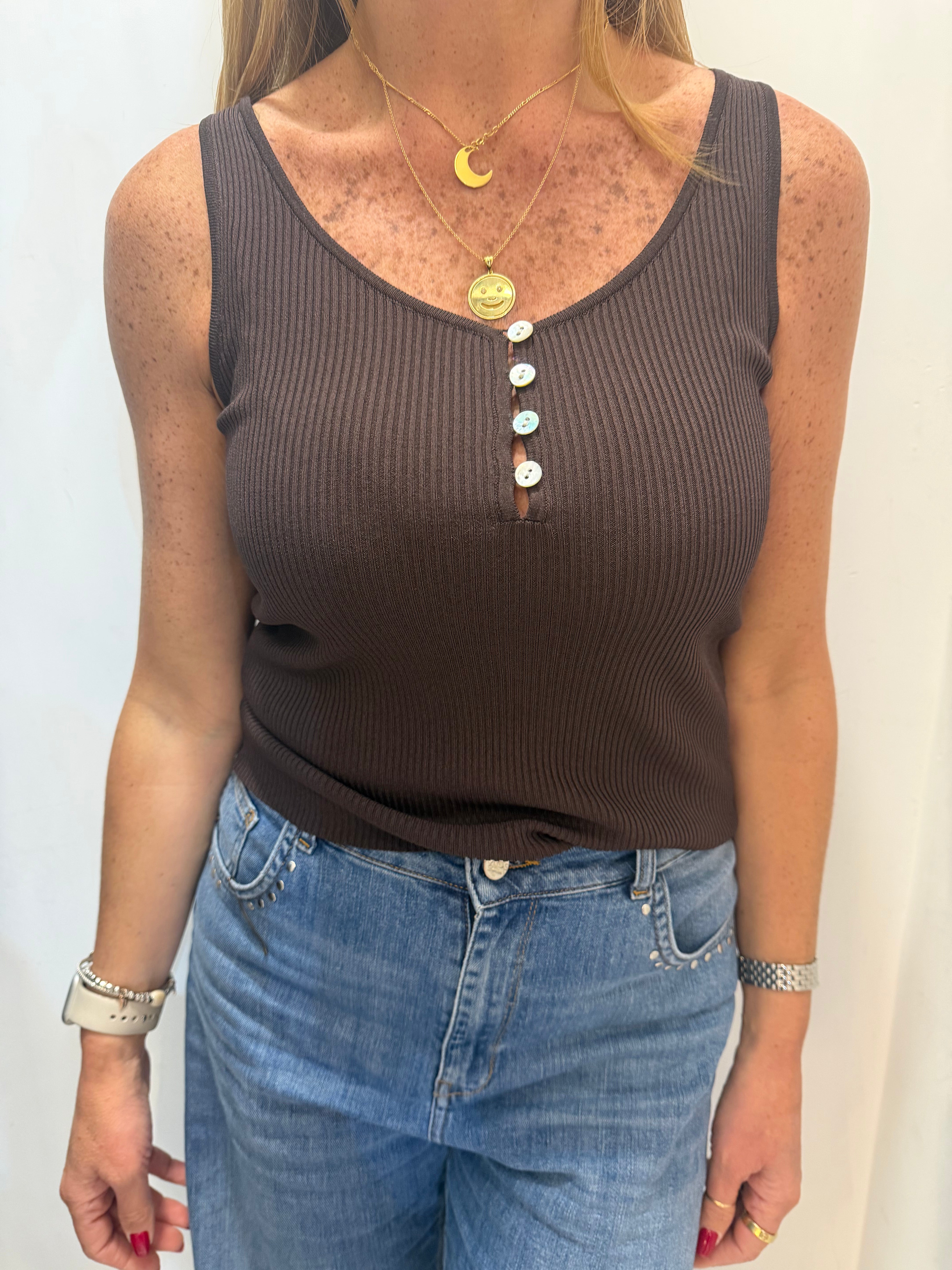 Canotta in maglia a costine con bottoni Imperial
