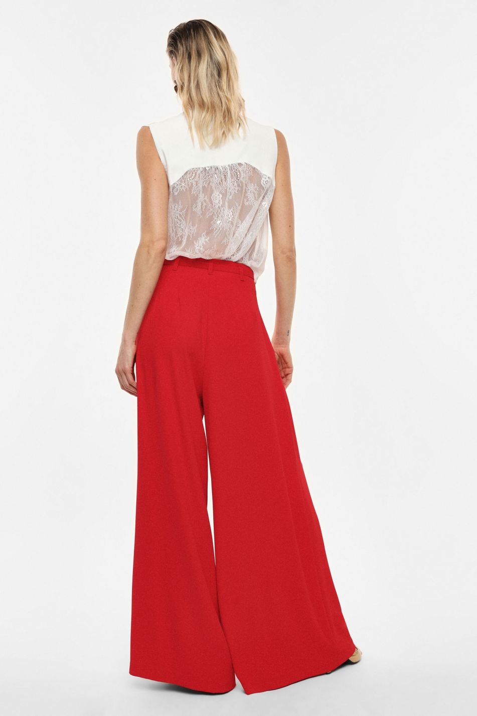 Pantaloni palazzo ampi vita alta con cintura Imperial