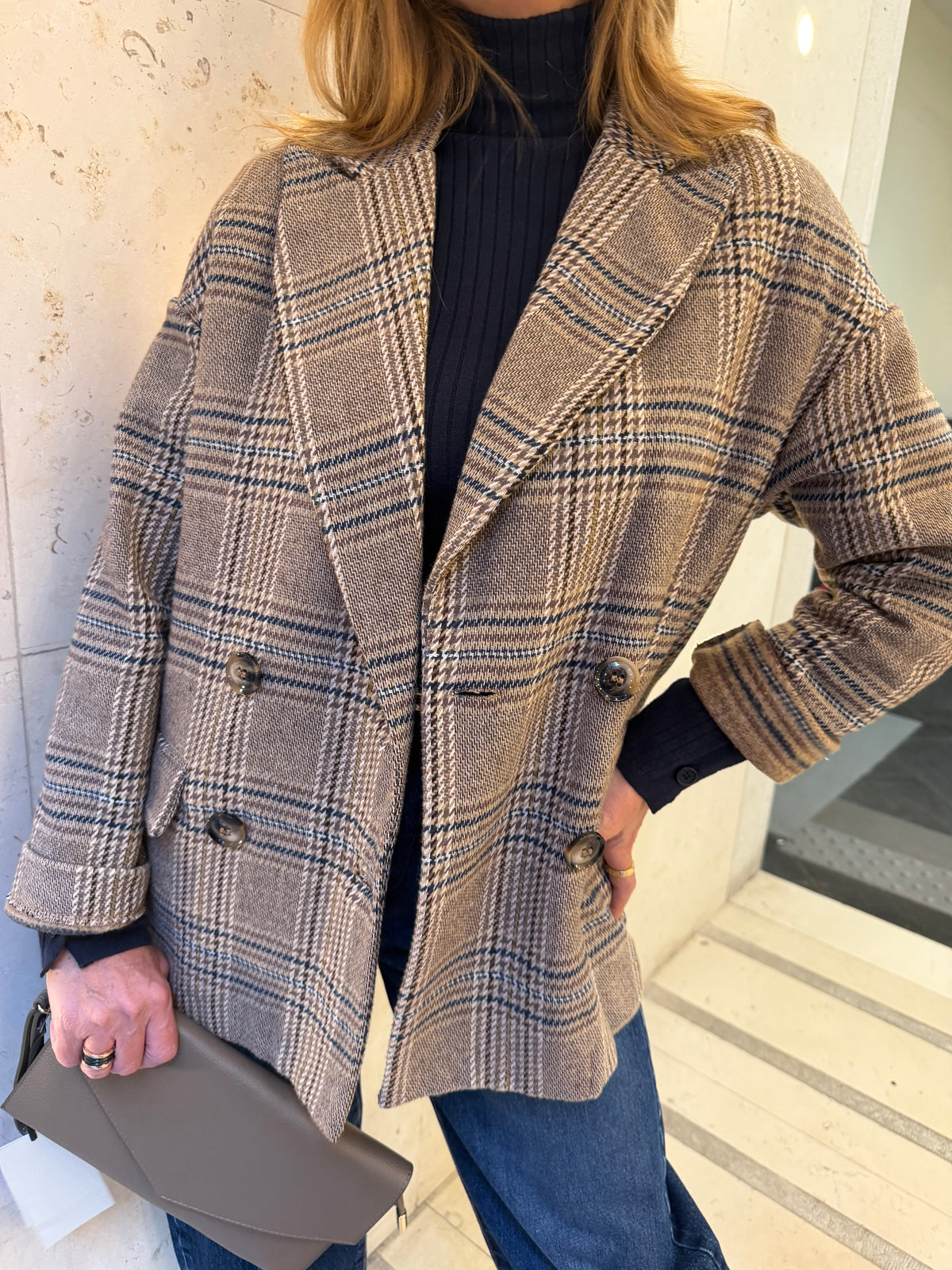 Giacca in check modello oversize emisphere