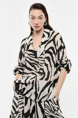 Camicia stampa grafica con collo classico e maniche lunghe Imperial