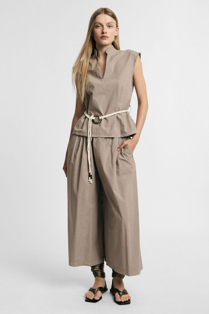 Pantaloni palazzo vita alta con tasche laterali Please