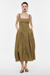 Abito midi con spalline e scollo quadrato Imperial