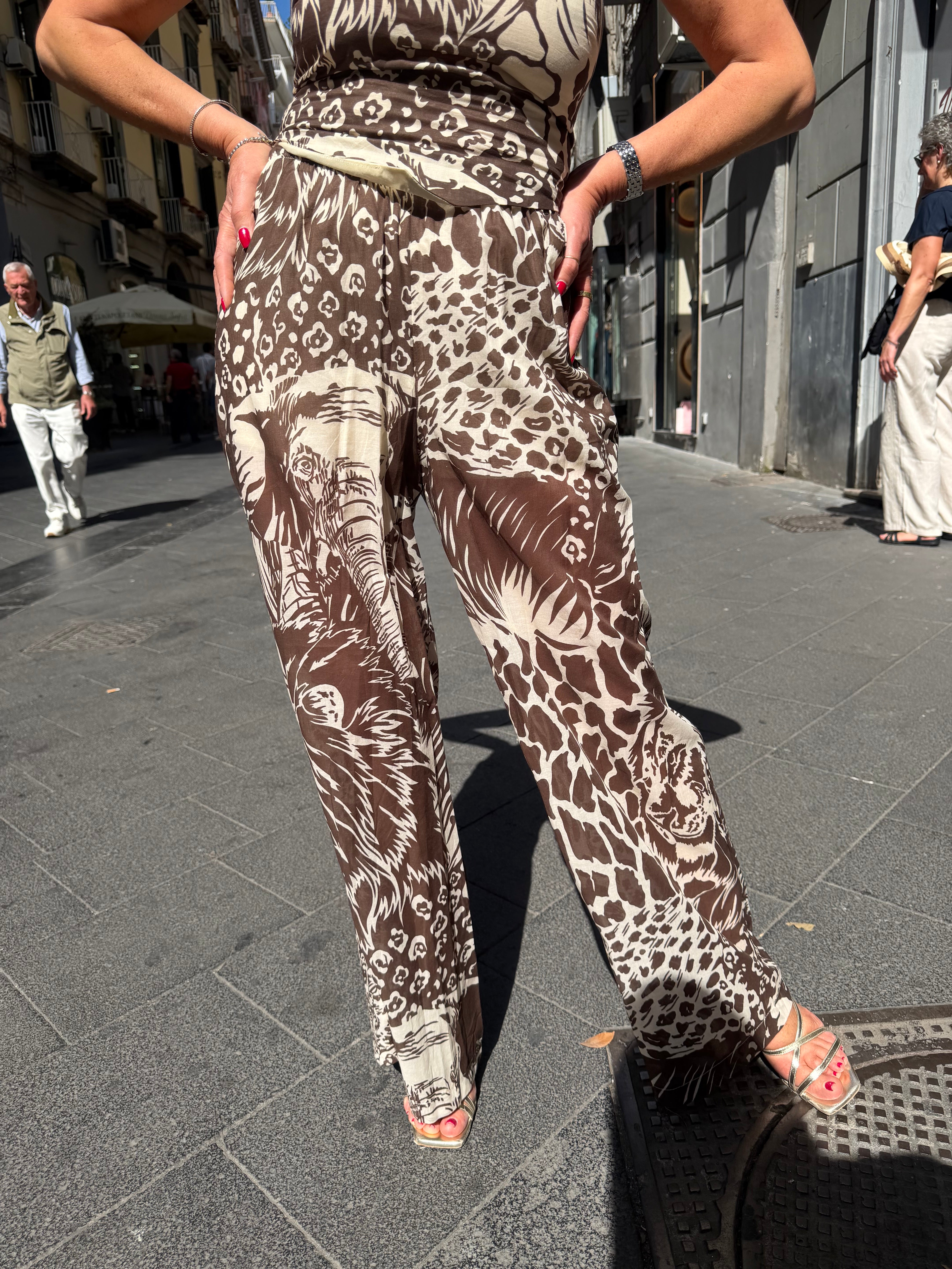 Pantalone stampa jungle Kaos Jeans