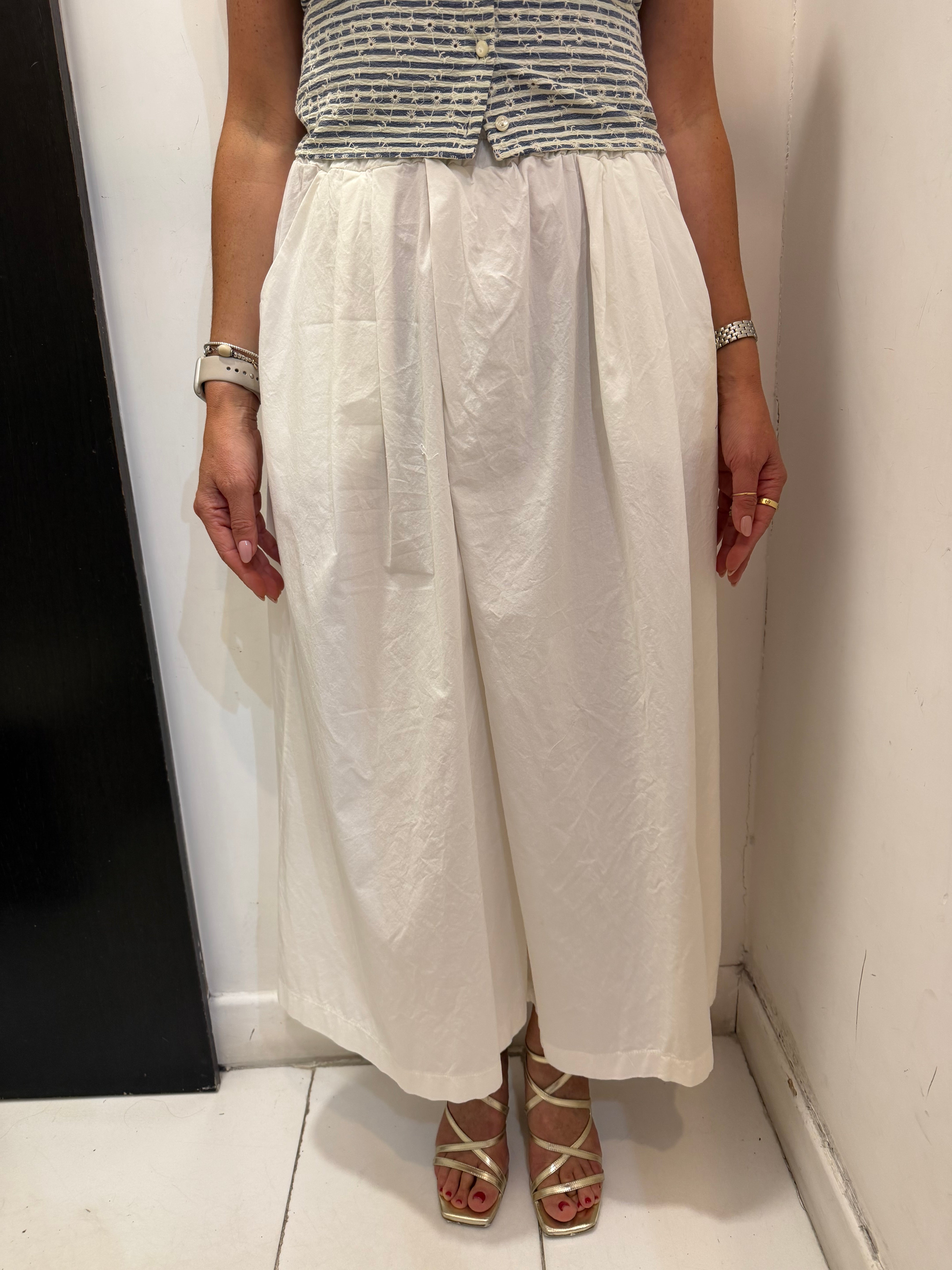 Pantaloni palazzo vita alta con tasche laterali Please