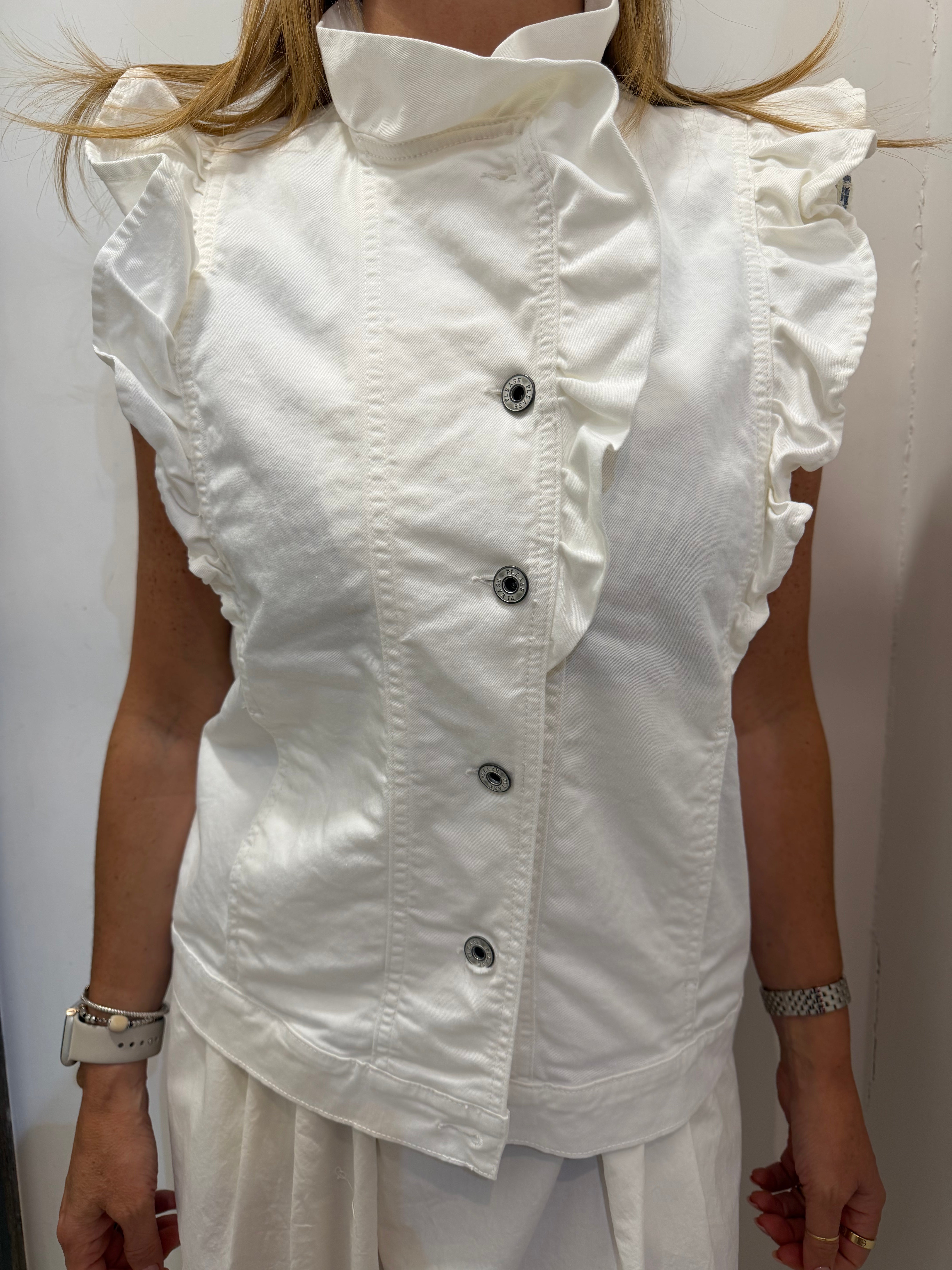 Gilet senza maniche con volat frontali Please