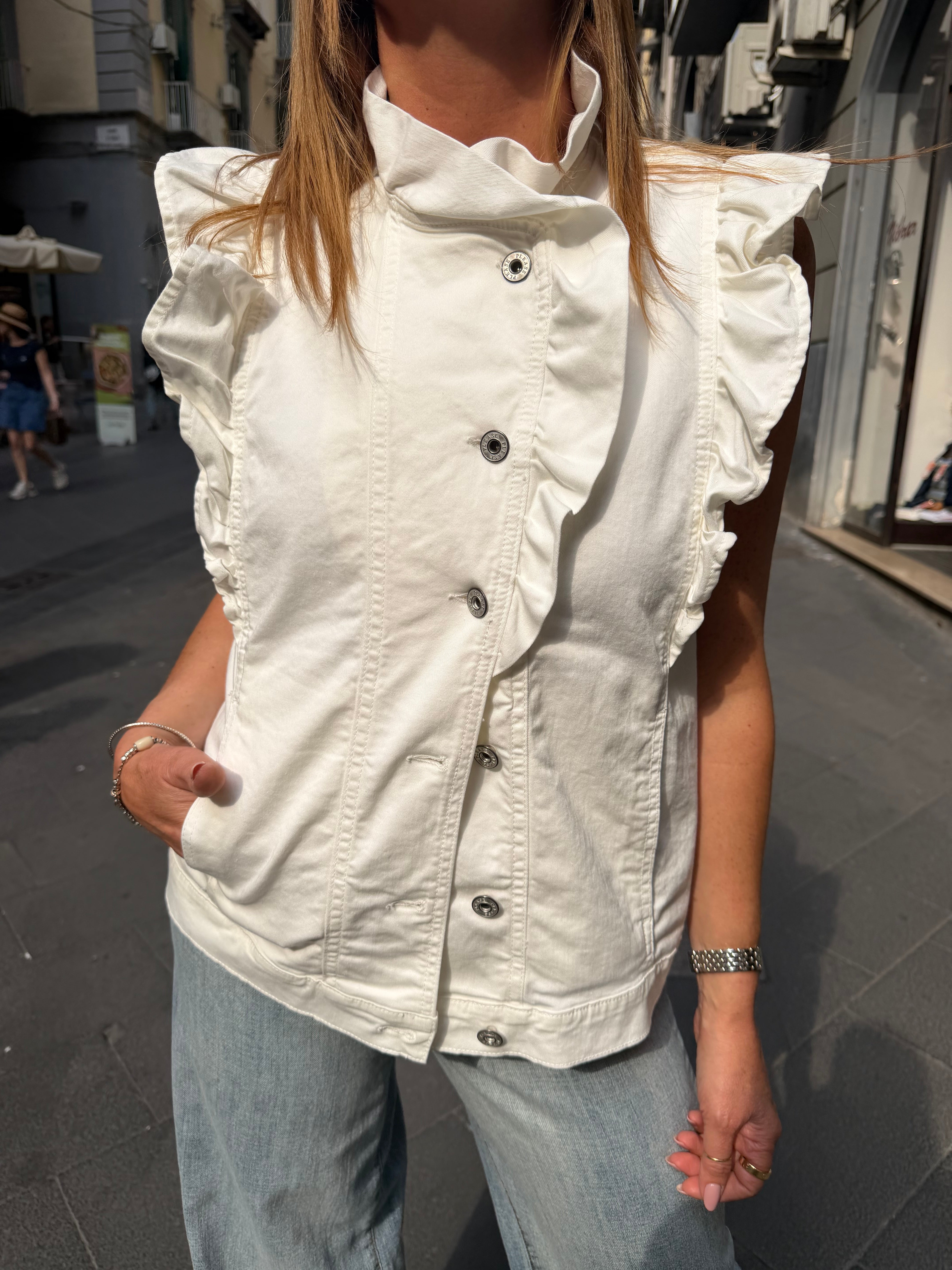 Gilet senza maniche con volat frontali Please