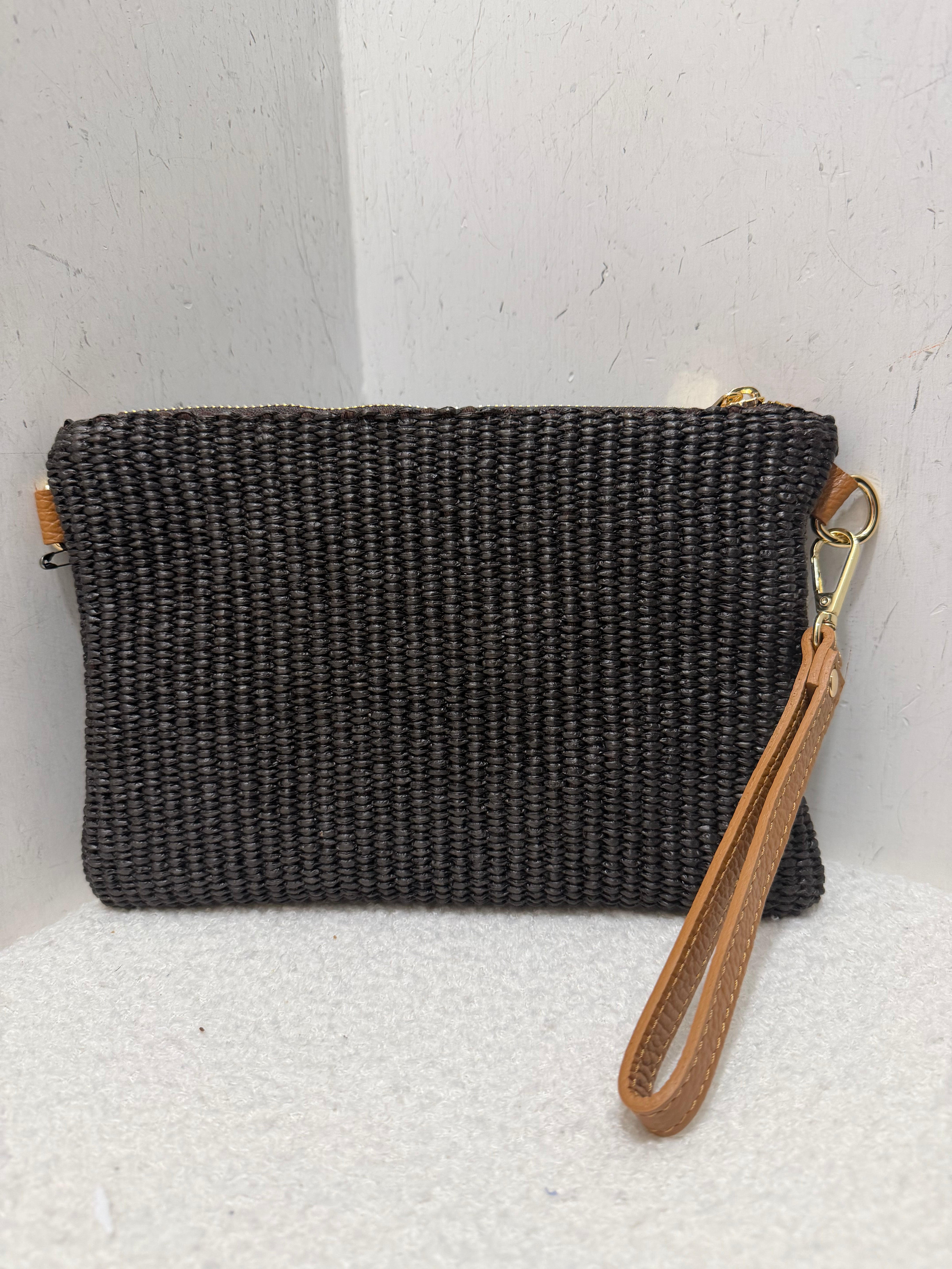 Pochette in rafia con manico Emisphere