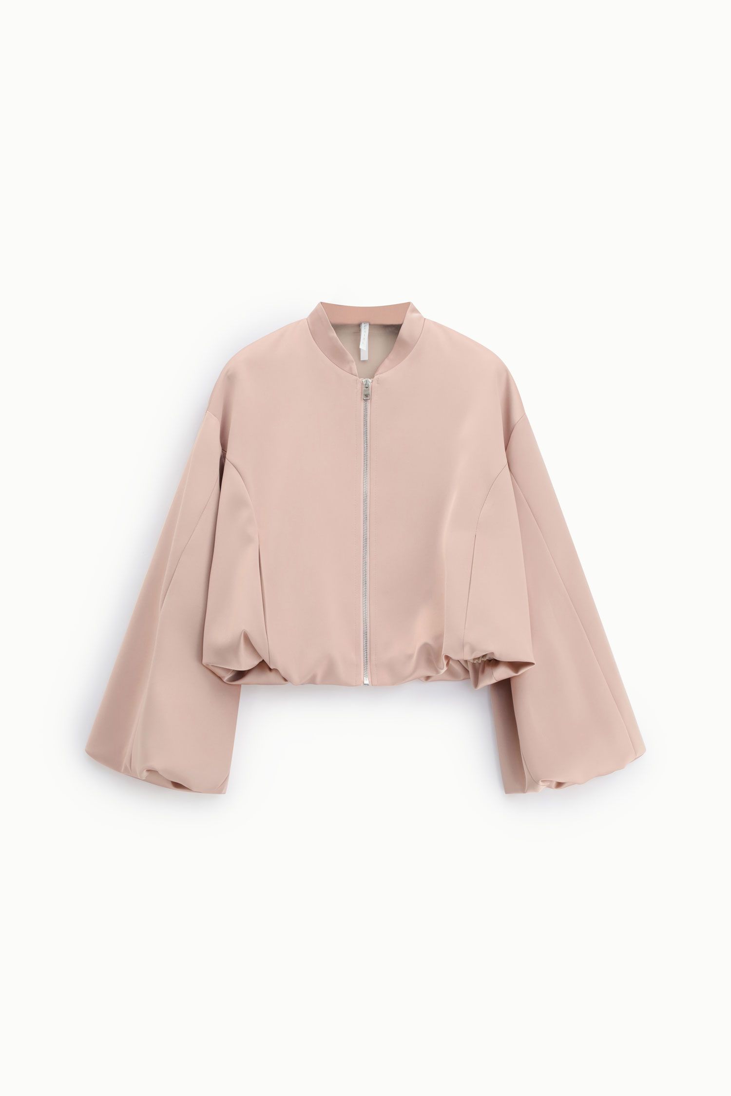 Bomber corto con maniche voluminose zip frontale Imperial