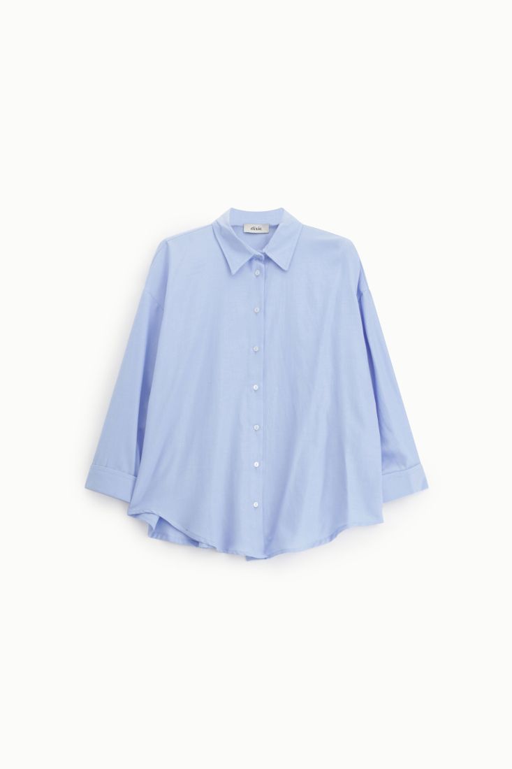Camicia ampia con colletto classico e maniche 3/4 Dixie