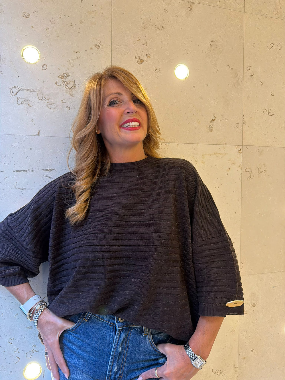 Maglia lurex con bottone Emisphere